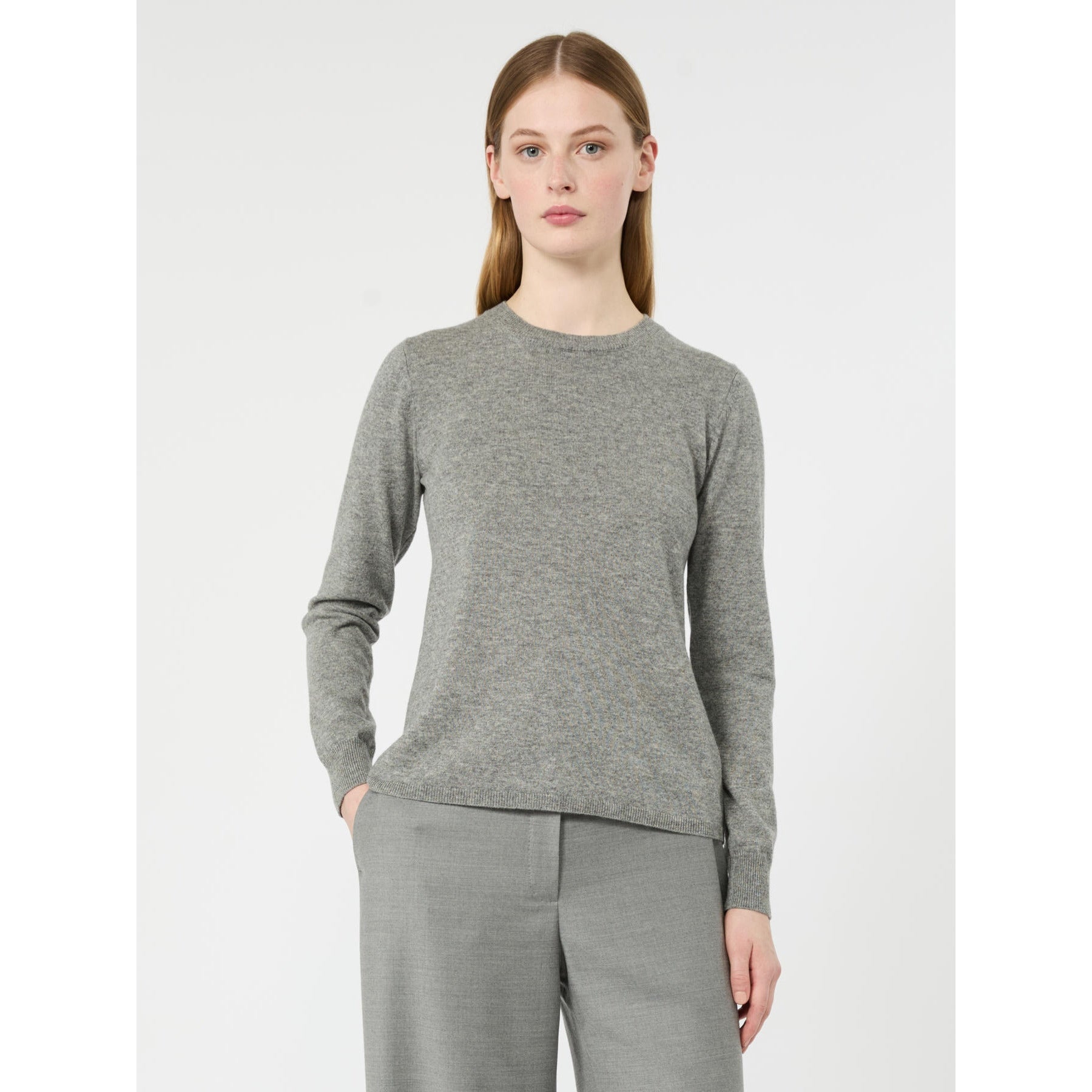STUDIO<BR/>Maglia giro collo in filo - Grigio MSTFOLK 008 MAX MARA STUDIO 