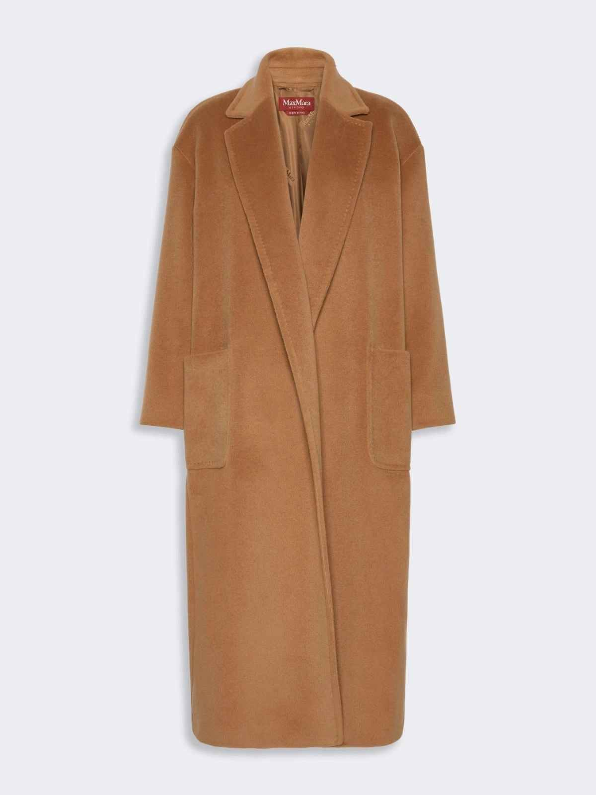 STUDIO<BR/>Cappotto lungo in beaver di lana - Cammello MSTGIAMBO 002 MAX MARA STUDIO 