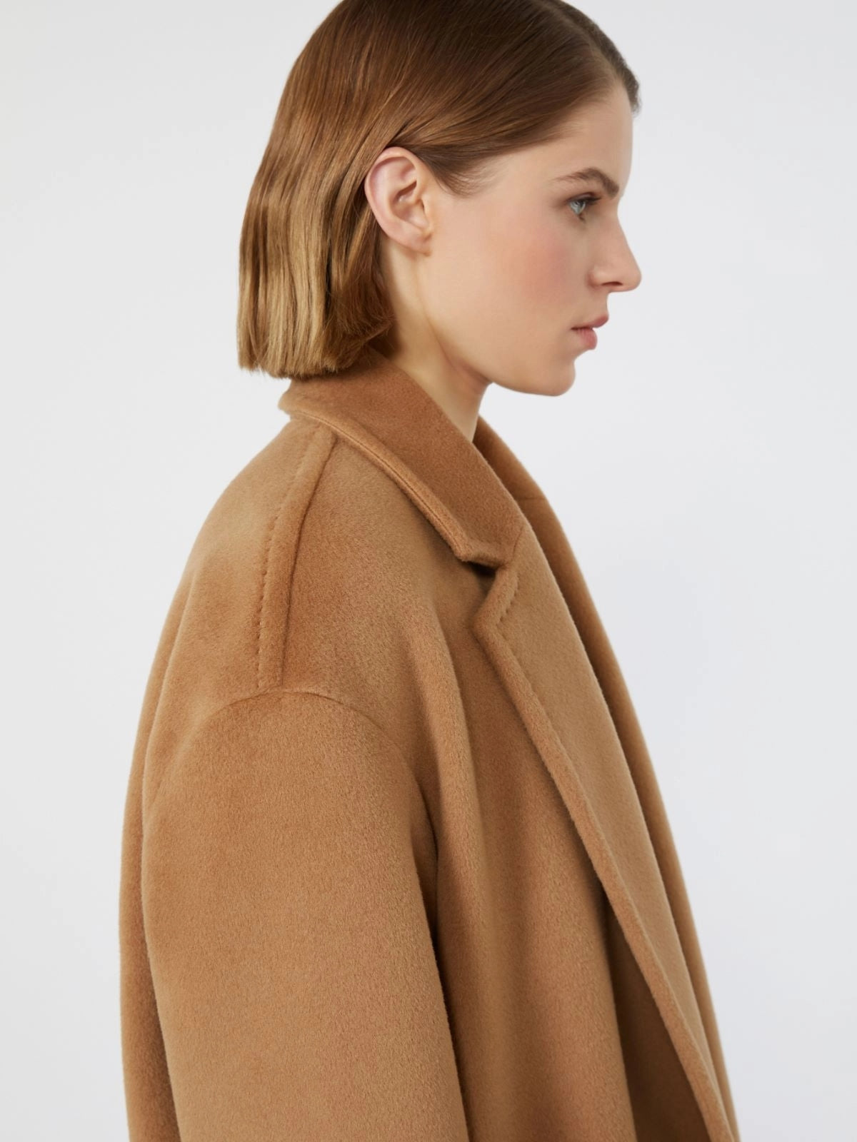 STUDIO<BR/>Cappotto lungo in beaver di lana - Cammello MSTGIAMBO 002 MAX MARA STUDIO 