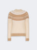 Maglia in lana e mohair Fair Isle - Ecru