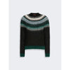 Maglia in lana e mohair Fair Isle - Nero Verde