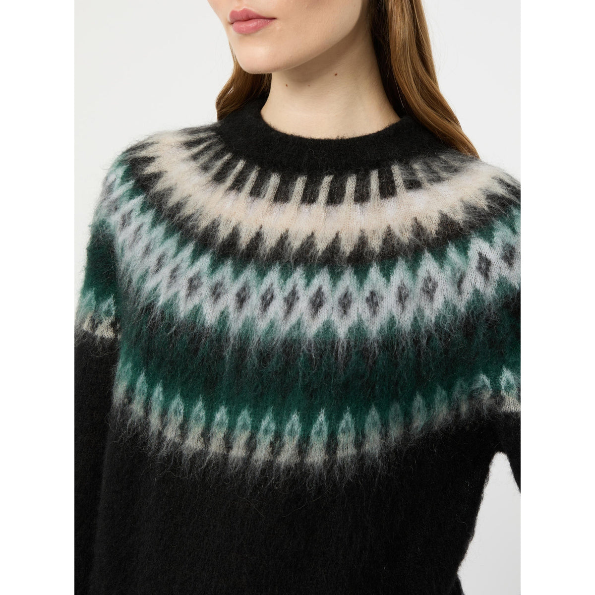 Maglia in lana e mohair Fair Isle - Nero Verde MSTGLASSA 003 MAX MARA STUDIO 