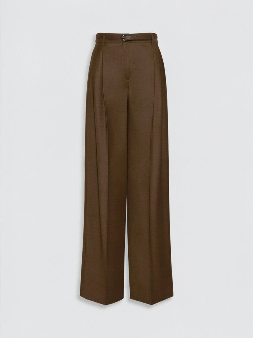 STUDIO<BR/>Pantalone maschile in flanella di lana - Castagna MSTLAGO 054 MAX MARA STUDIO 