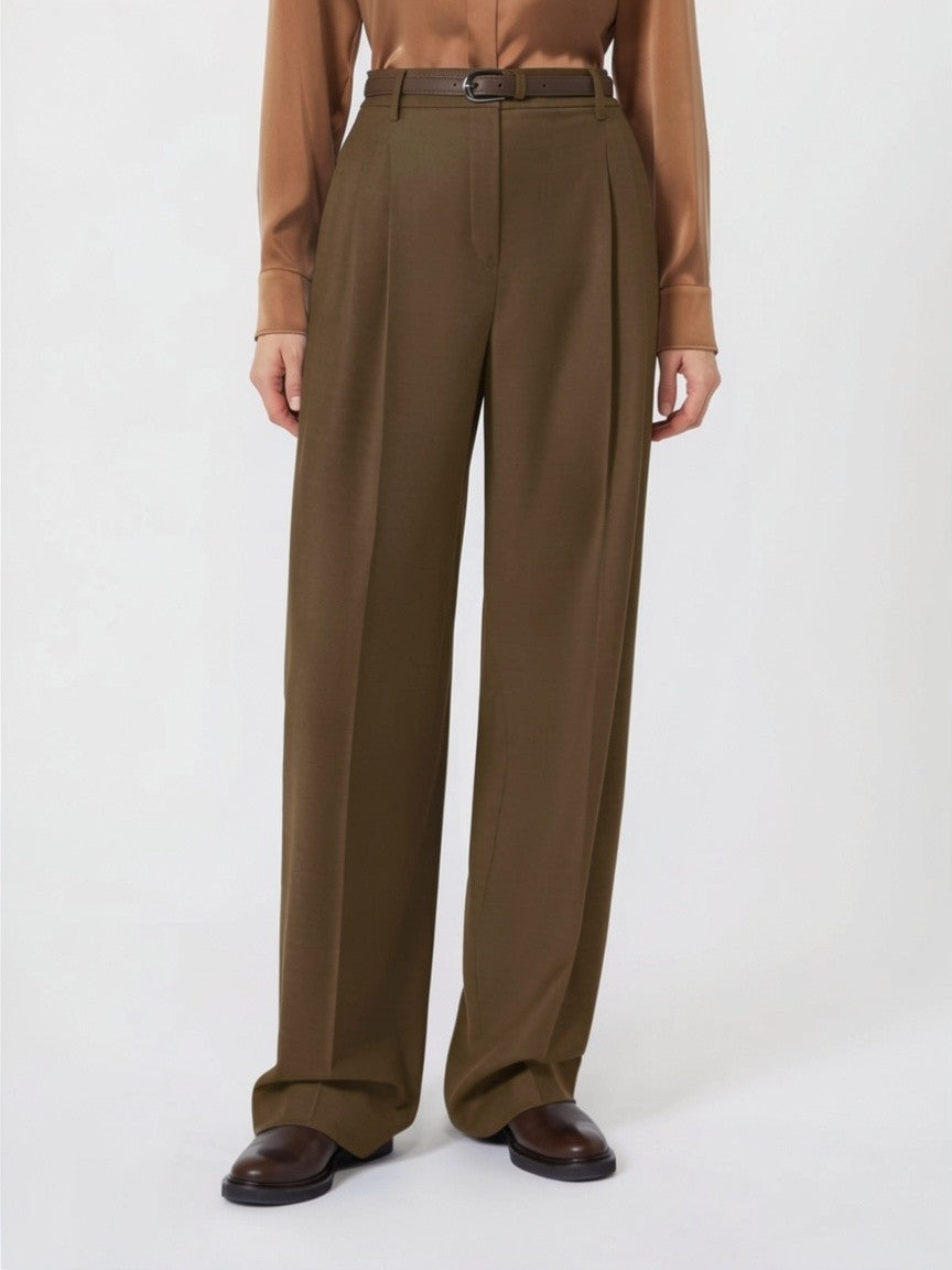 STUDIO<BR/>Pantalone maschile in flanella di lana - Castagna MSTLAGO 054 MAX MARA STUDIO 