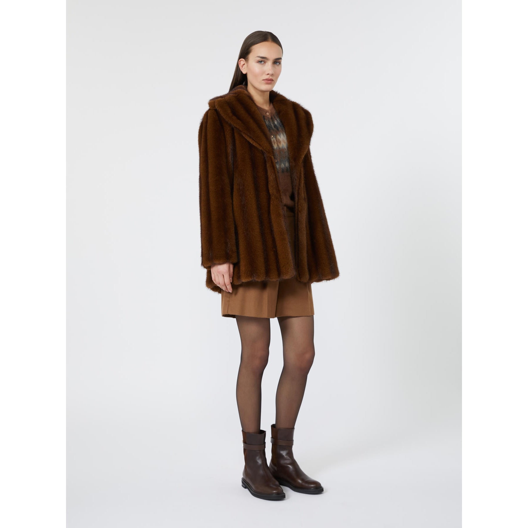STUDIO<BR/>Cappotto dalla texture soffice - Visone MSTNEO 001 MAX MARA STUDIO 