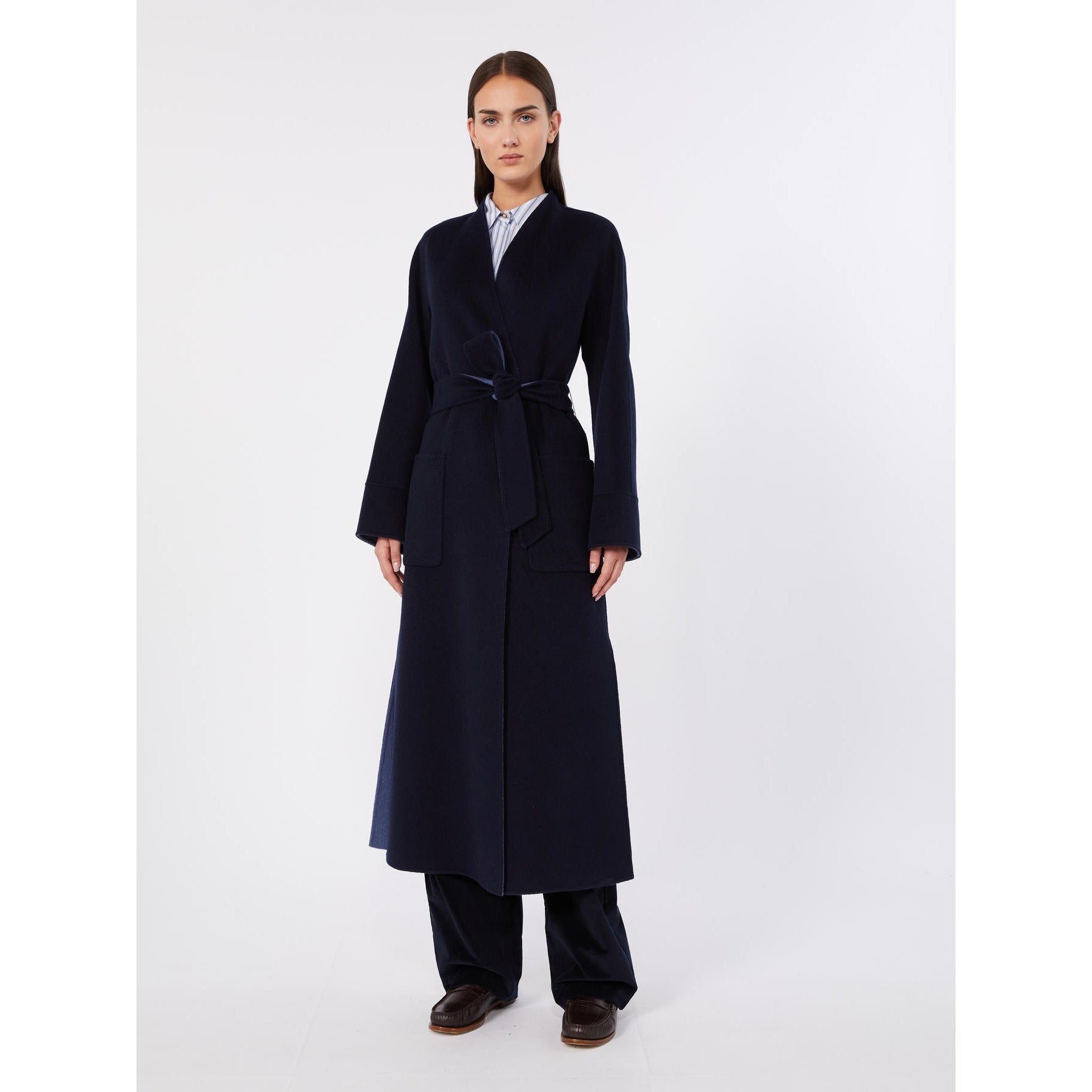 STUDIO<BR/>Cappotto lungo reversibile - Blu denim MSTNODO 002 MAX MARA STUDIO 