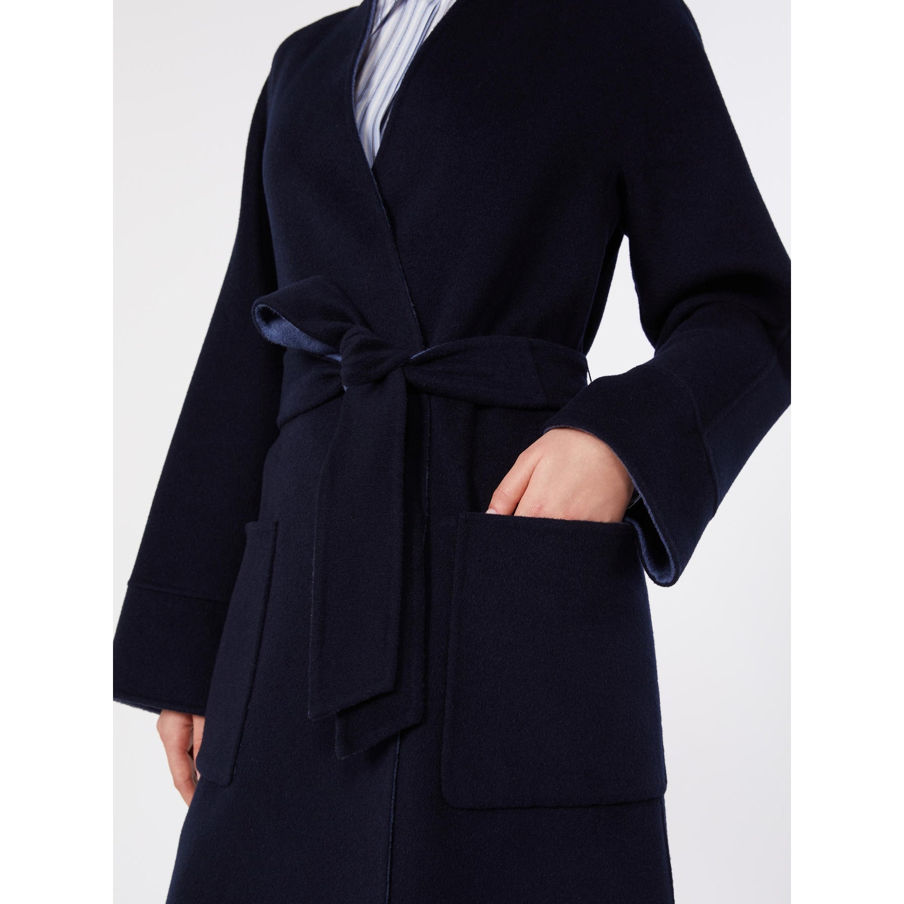 STUDIO<BR/>Cappotto lungo reversibile - Blu denim MSTNODO 002 MAX MARA STUDIO 