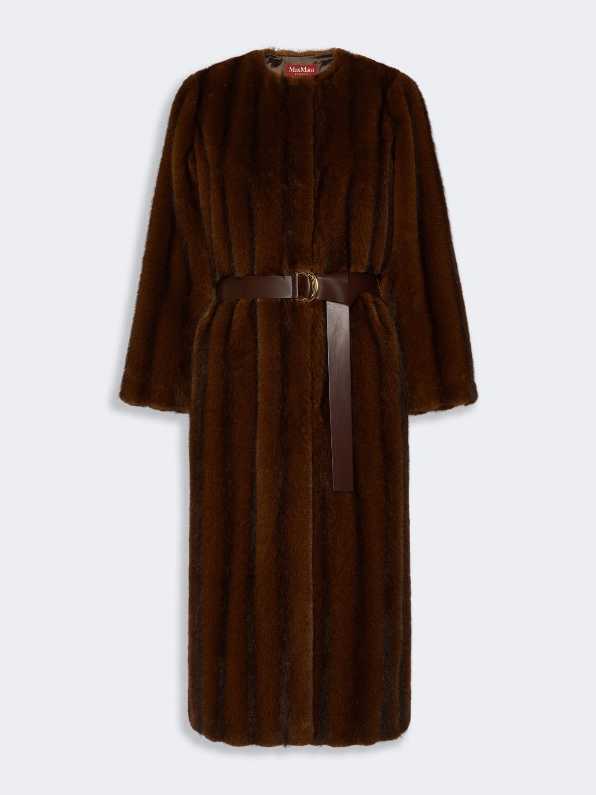 STUDIO<BR/>Cappotto lungo dalla texture soffice - Visone MSTORMA 001 MAX MARA STUDIO 