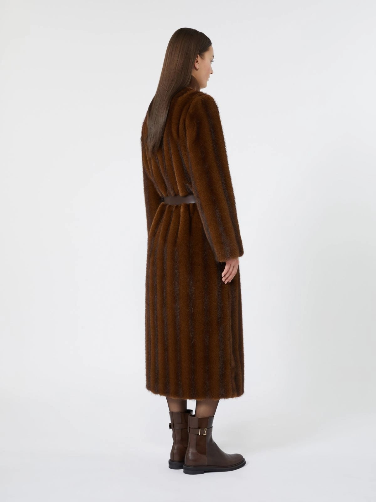 STUDIO<BR/>Cappotto lungo dalla texture soffice - Visone MSTORMA 001 MAX MARA STUDIO 