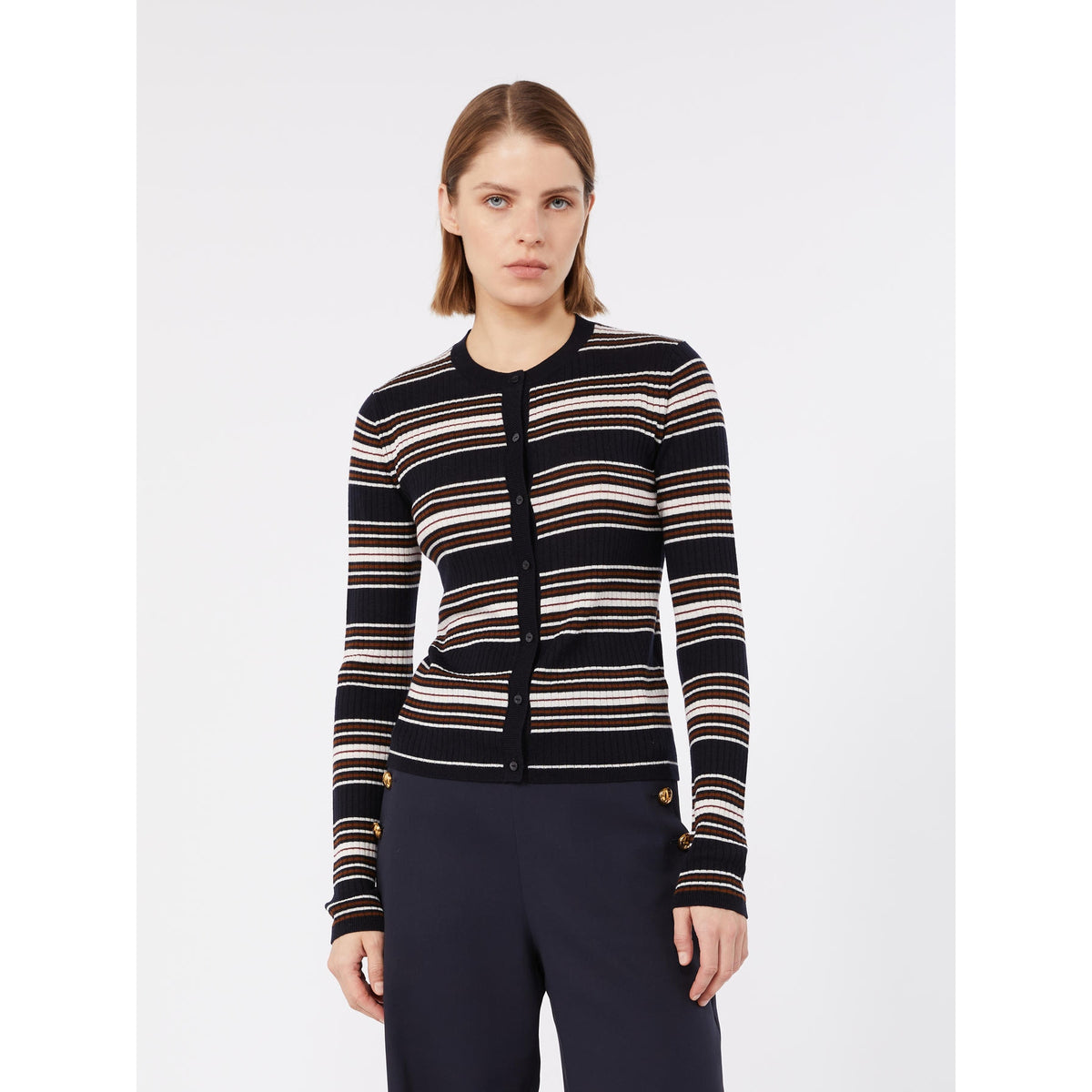 Max Mara Studio Cardigan lavorato a coste piatte MSTPIOMBO 001 MAX MARA STUDIO 