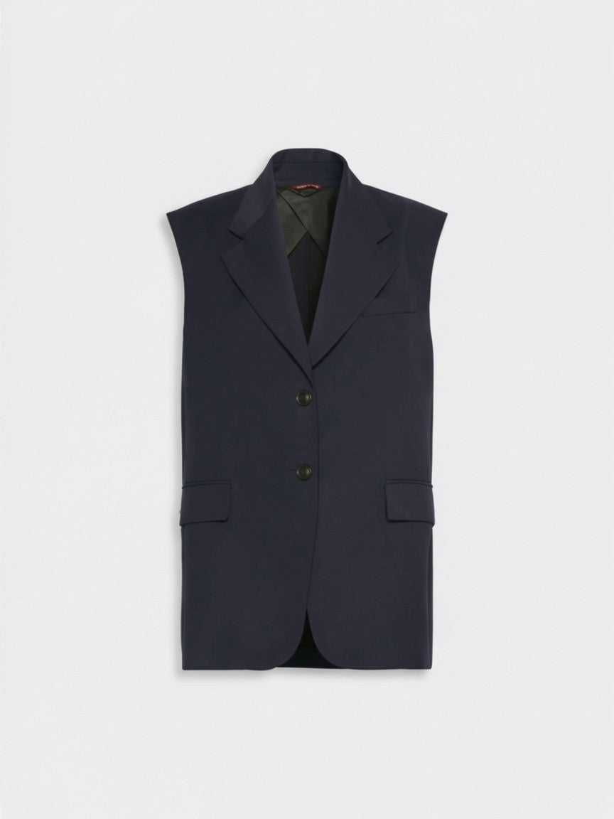 STUDIO<BR/>Giacca smanicata in lana - Blu MSTQUASAR 008 MAX MARA STUDIO 