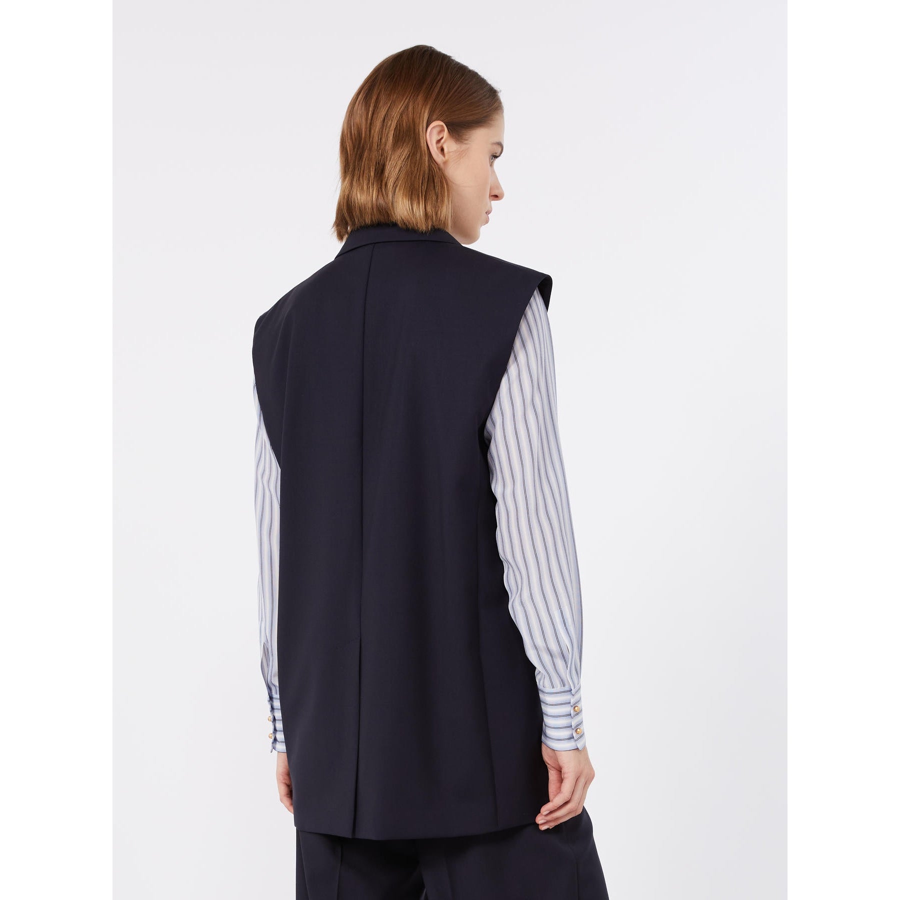 STUDIO<BR/>Giacca smanicata in lana - Blu MSTQUASAR 008 MAX MARA STUDIO 