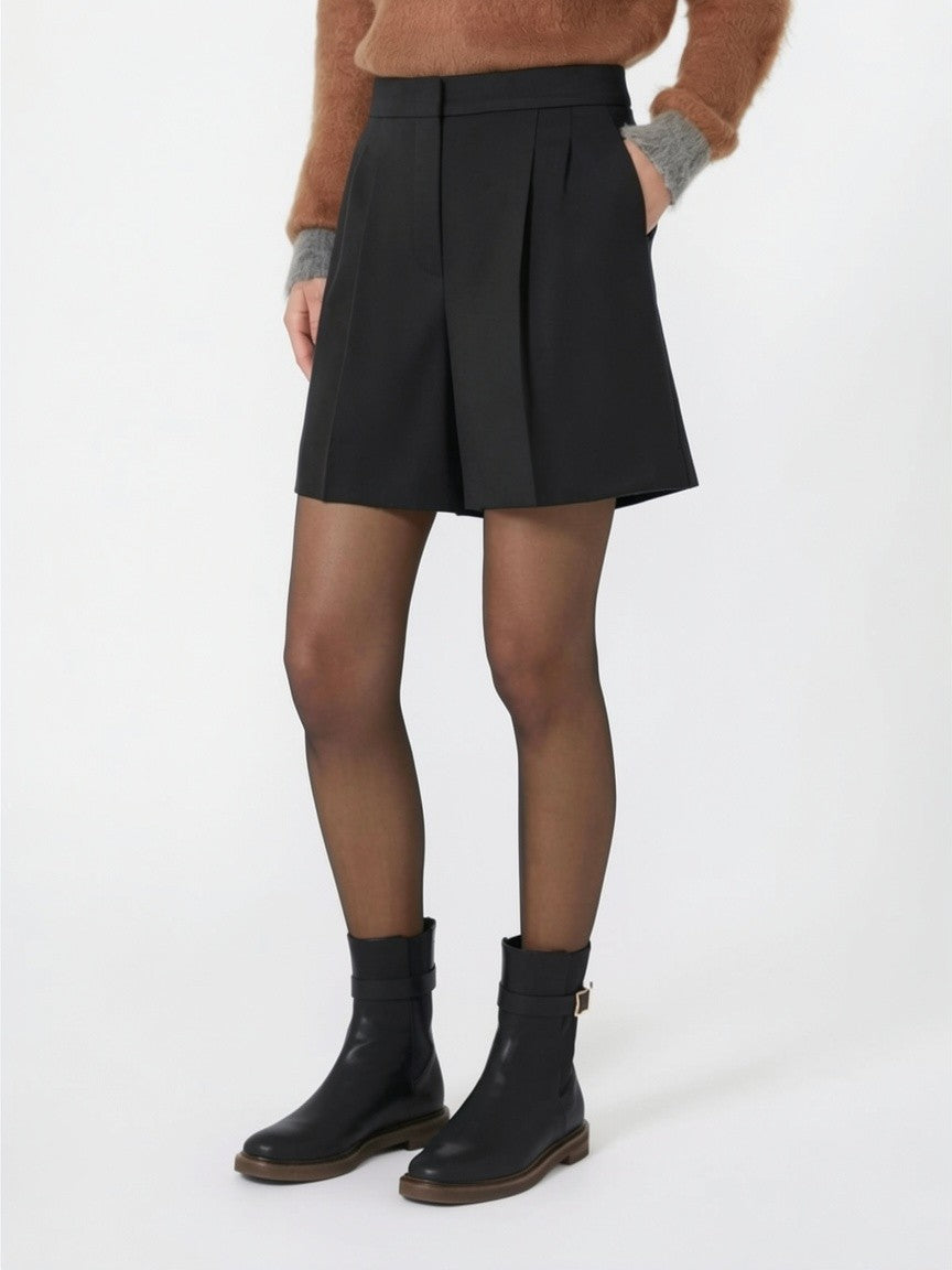 STUDIO<BR/>Short in drap di lana - Nero MSTRAGAZZA 003 MAX MARA STUDIO 