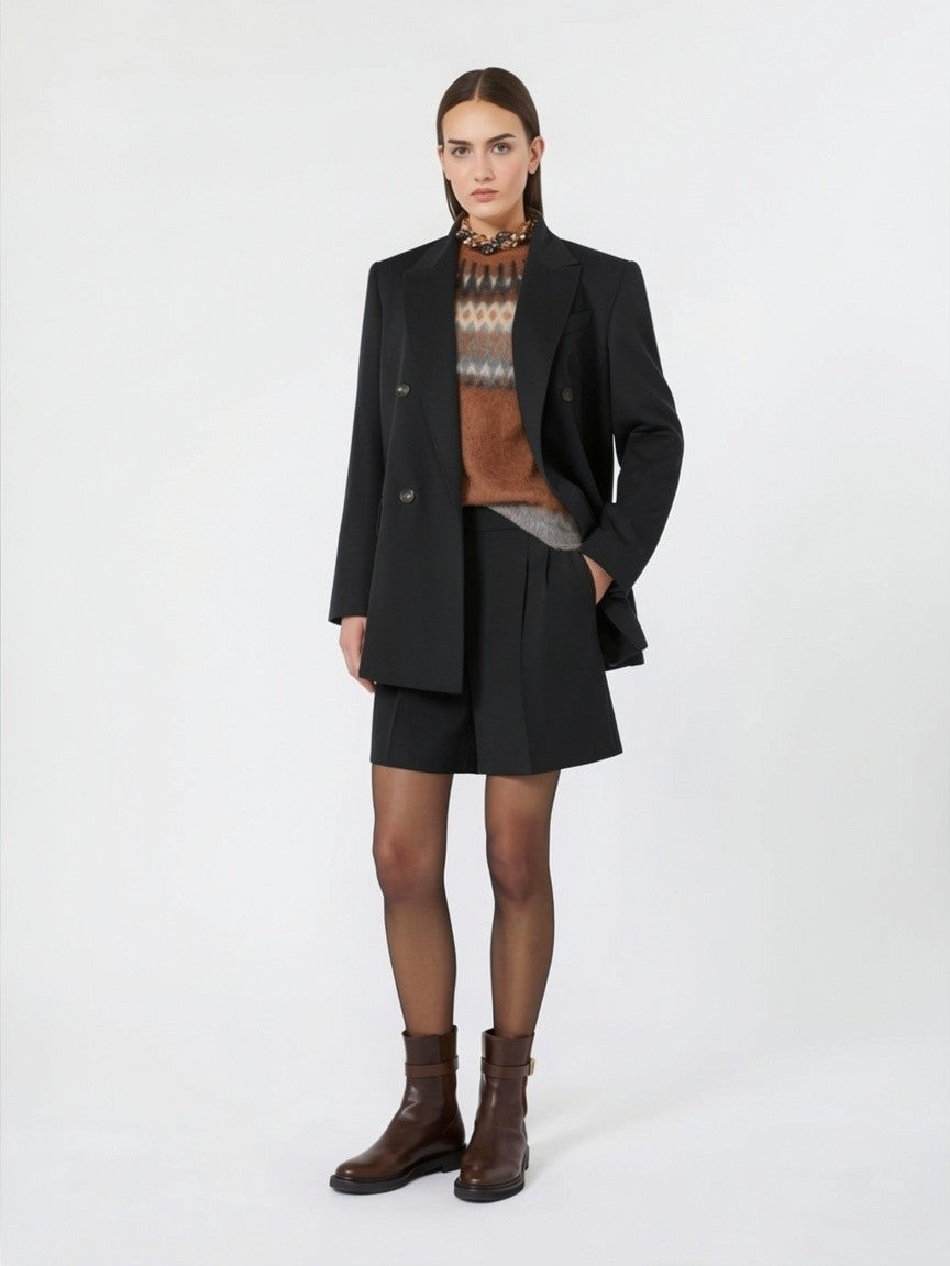 STUDIO<BR/>Short in drap di lana - Nero MSTRAGAZZA 003 MAX MARA STUDIO 