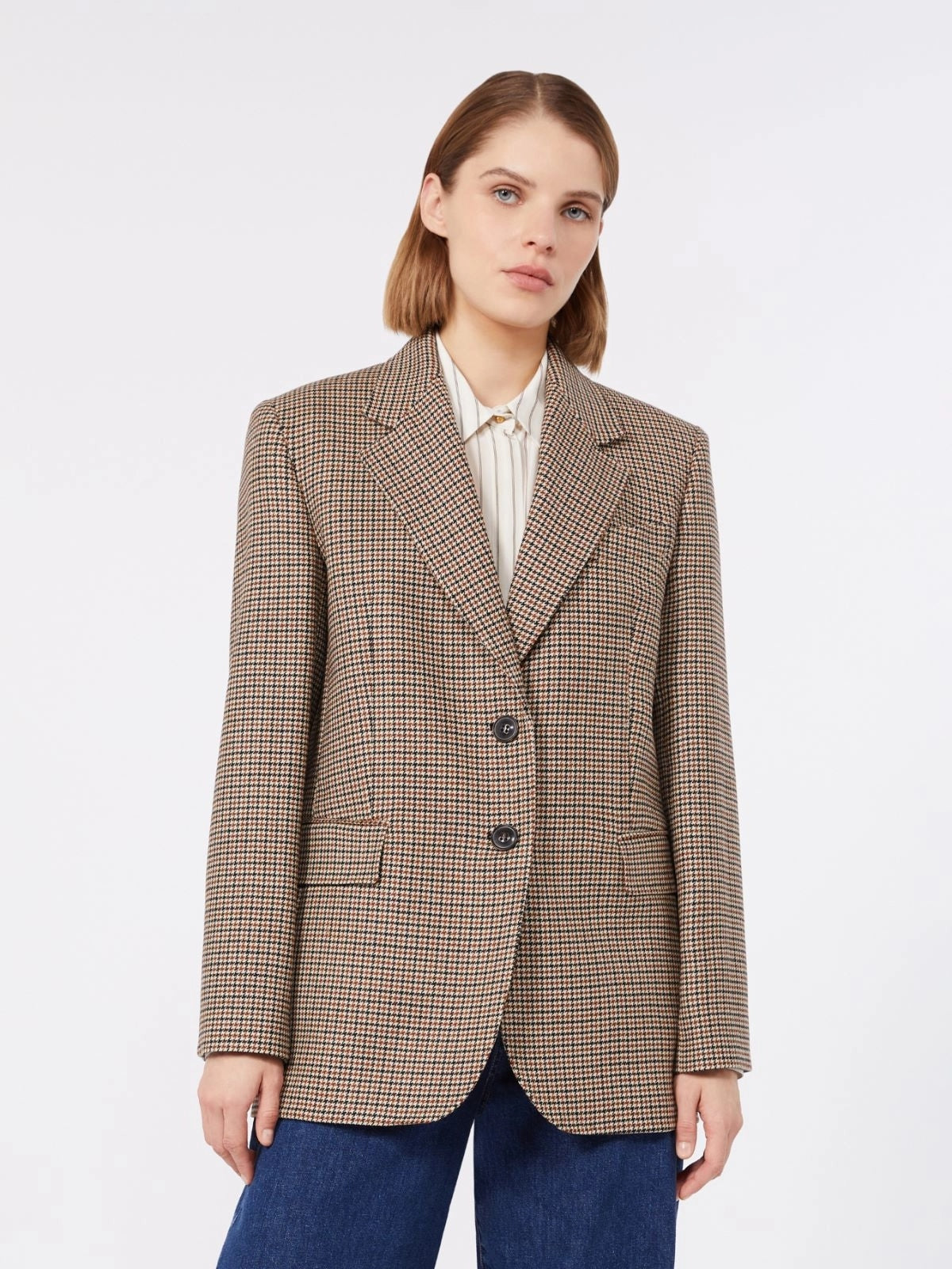 STUDIO<BR/>Blazer monopetto in lana tinto filo - Nero MSTSALICE 001 MAX MARA STUDIO 