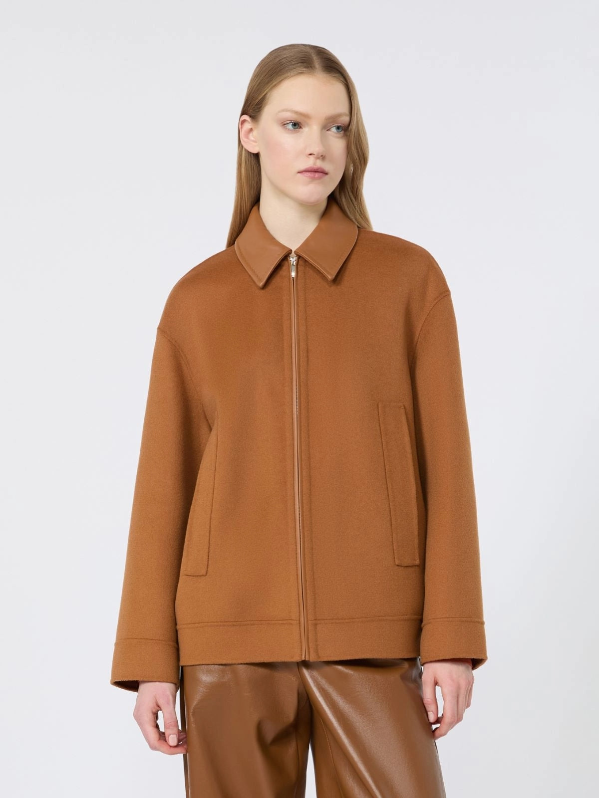 STUDIO<BR/>Cappotto in doppio di lana, cachemire e seta - Caramello MSTSFERE 083 MAX MARA STUDIO 