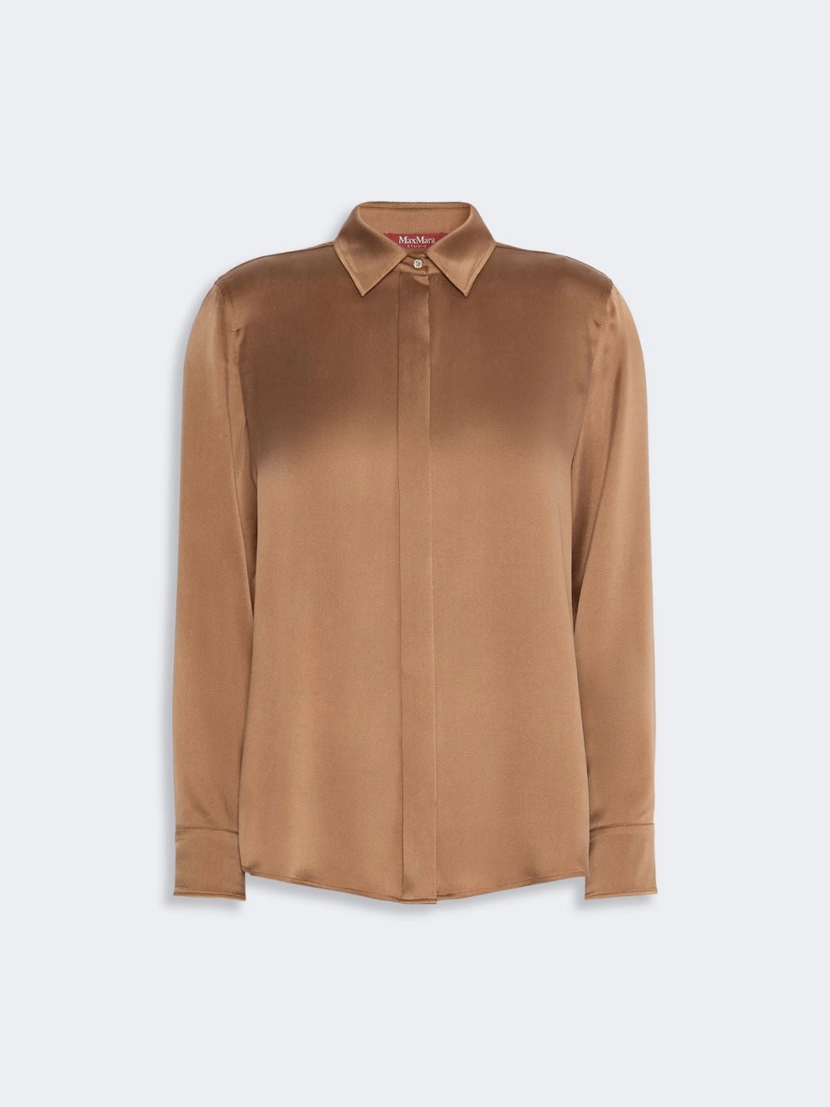 STUDIO<BR/>Camicia maschile in raso di seta - Cuoio MSTXERO 094 MAX MARA STUDIO 