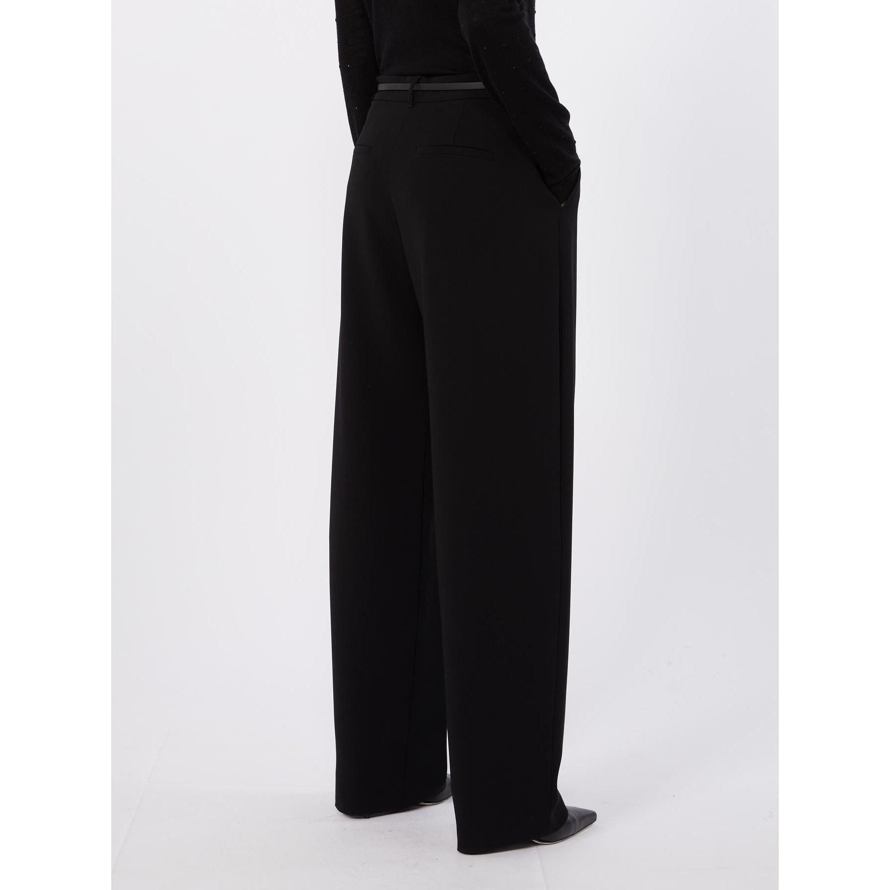 STUDIO<BR/>Pantalone con gamba larga e cintura <BR/> MSTZANZARA 001 MAX MARA STUDIO 