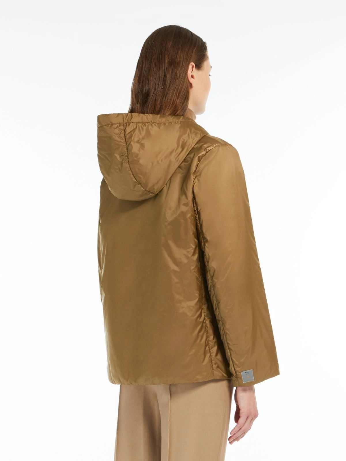 MAX MARA THE CUBE<BR/>Giacca imbottita con cappuccio in tela antigoccia - Caramel GREENH 051 MAX MARA THE CUBE 