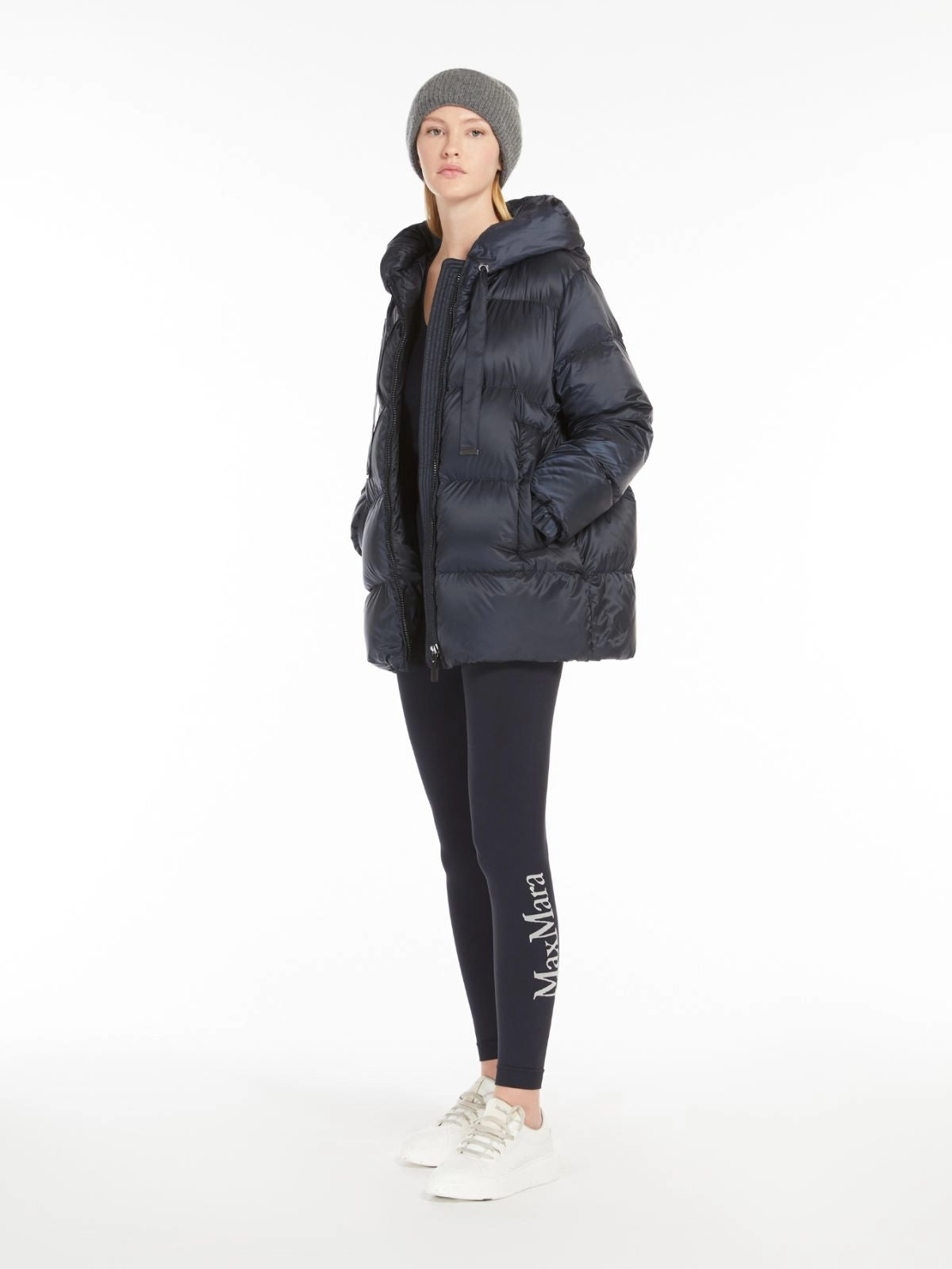 MAX MARA THE CUBE<BR/>Imbottito ampio in tela antigoccia - Blu notte SEIA 008 MAX MARA THE CUBE 