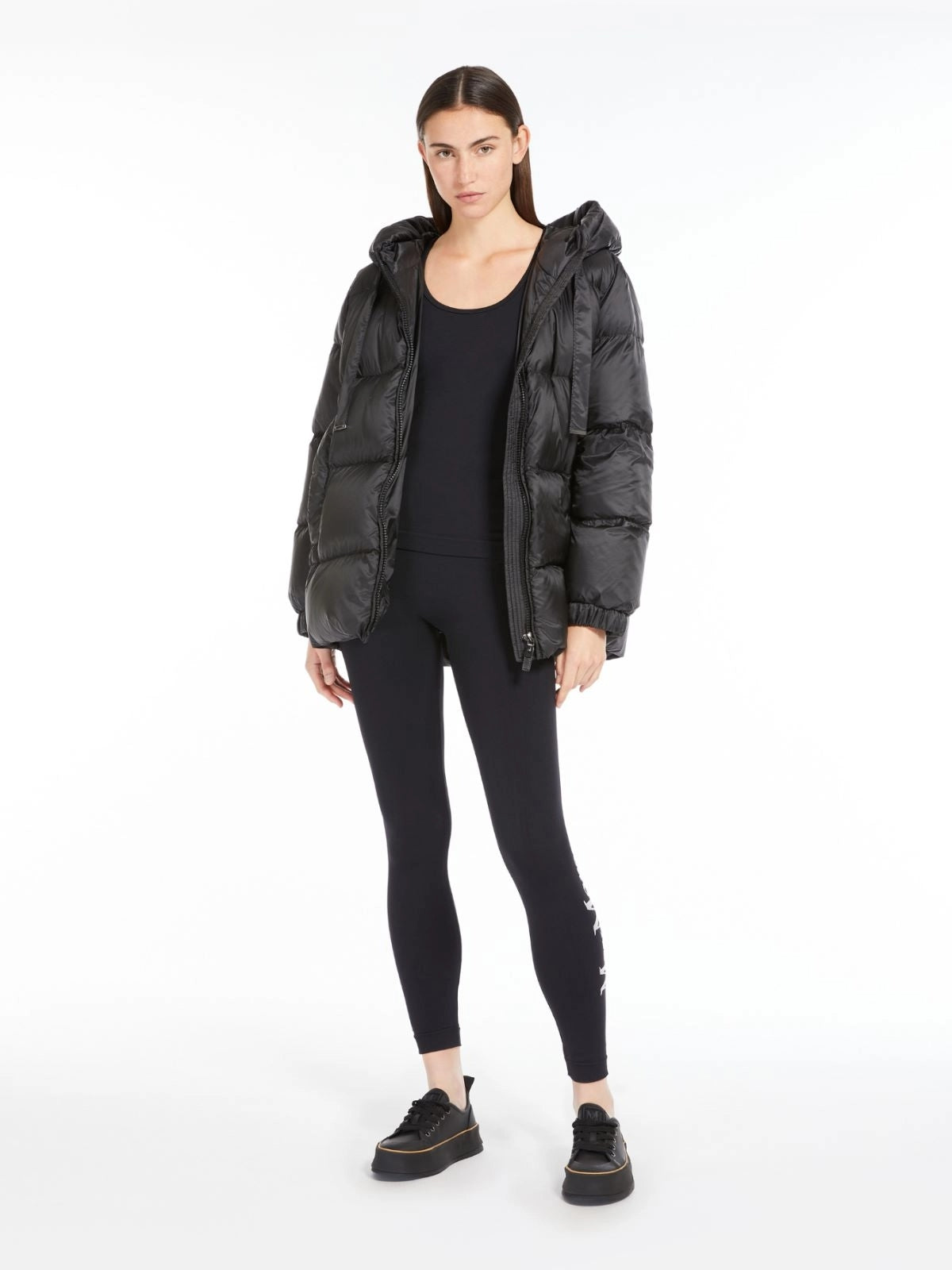 MAX MARA THE CUBE<BR/>Imbottito ampio in tela antigoccia - Nero SEIA 009 MAX MARA THE CUBE 