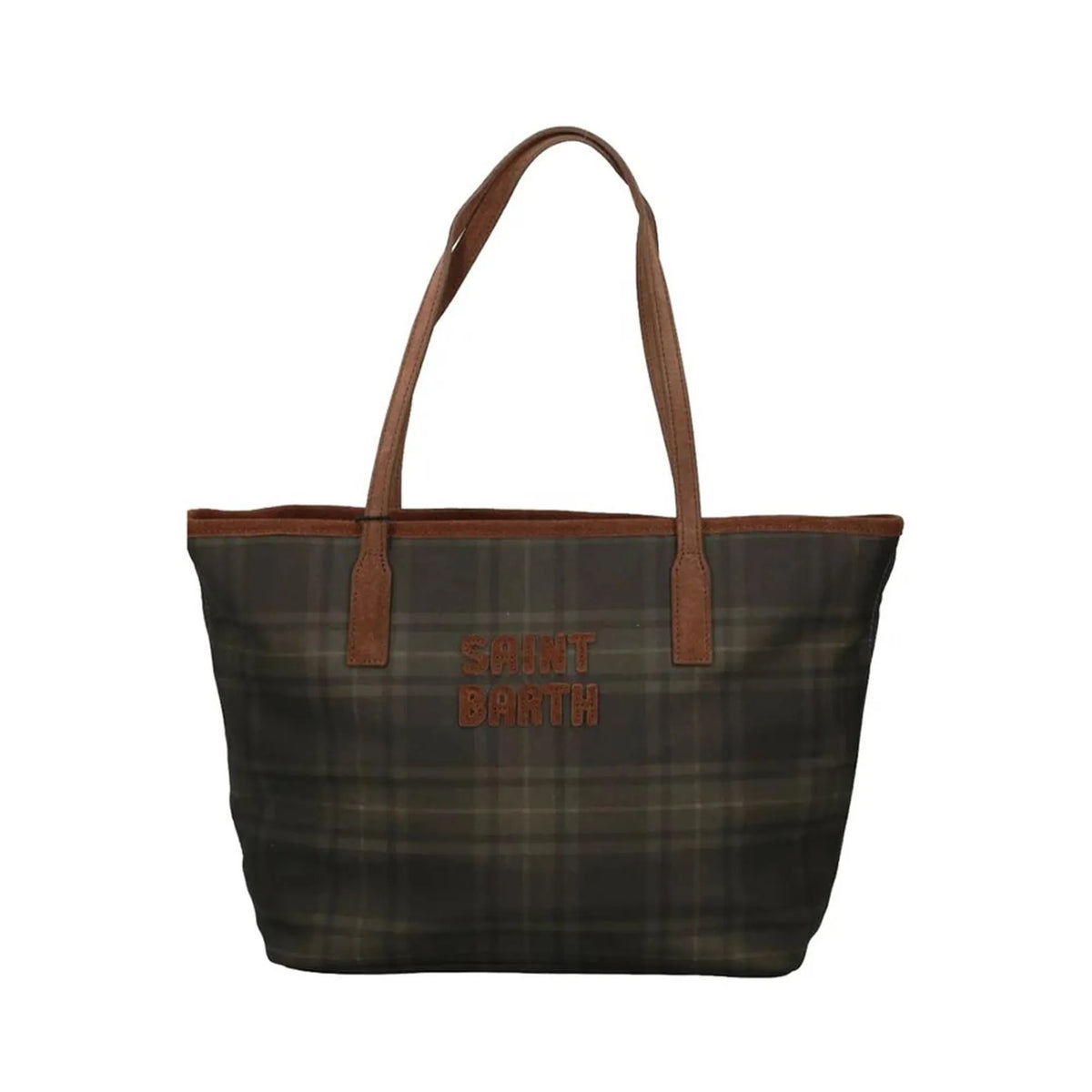 Borsa Medium Cityverde tartan in tessuto cerato con ricamo logo CBMID003 00405M MC2 SAINT BARTH 