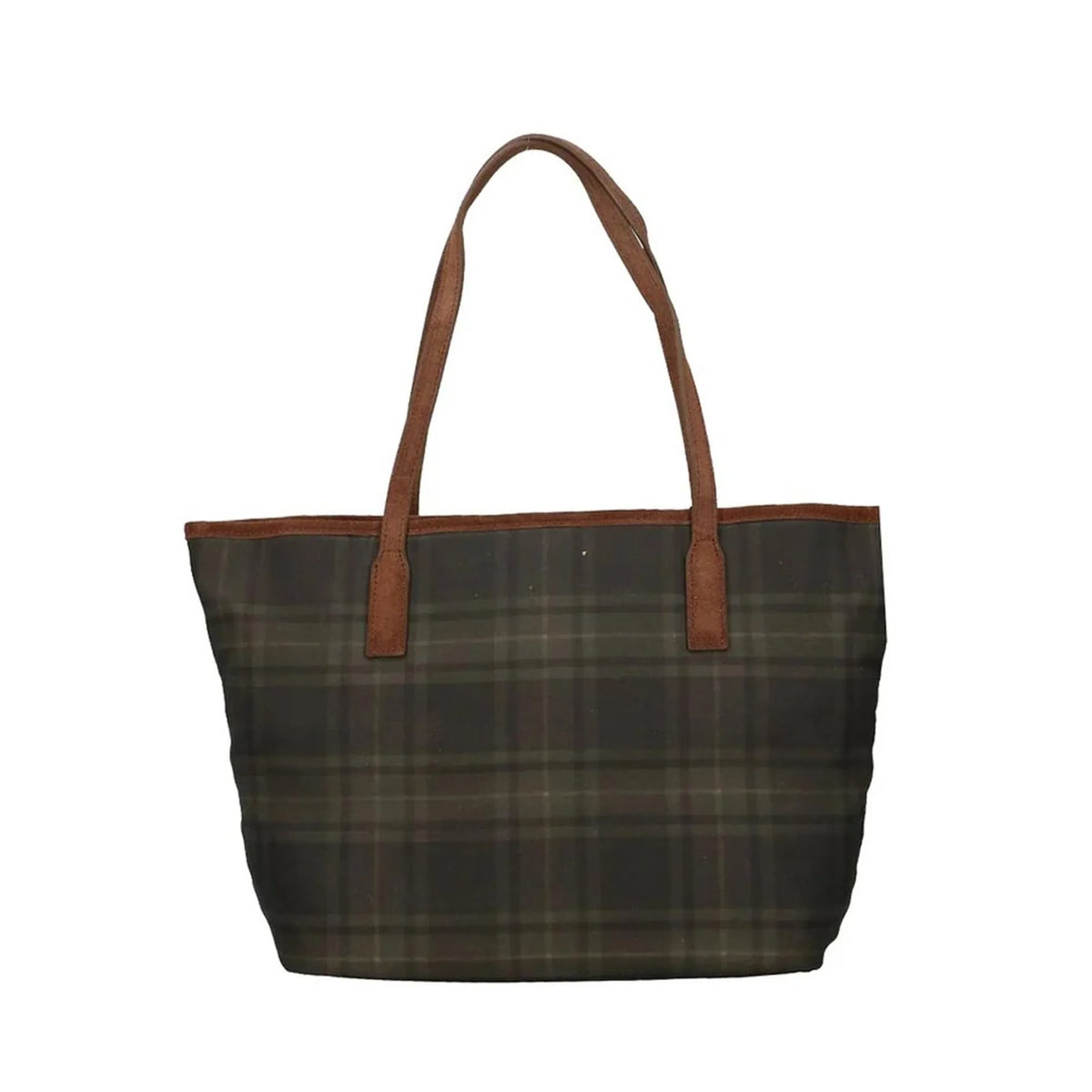 Borsa Medium Cityverde tartan in tessuto cerato con ricamo logo CBMID003 00405M MC2 SAINT BARTH 