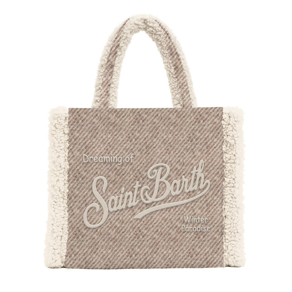MC2 SAINT BARTH Borsa COLETTE SHEARLING-Twill Beige COL0031 00141M MC2 SAINT BARTH 