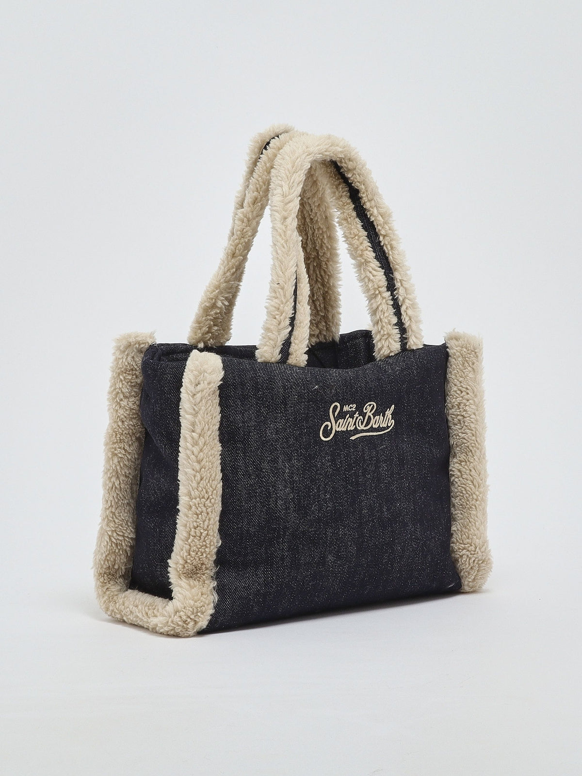Borsa donna Colette in denim e pelliccia sintetica COL0031 00144M MC2 SAINT BARTH 