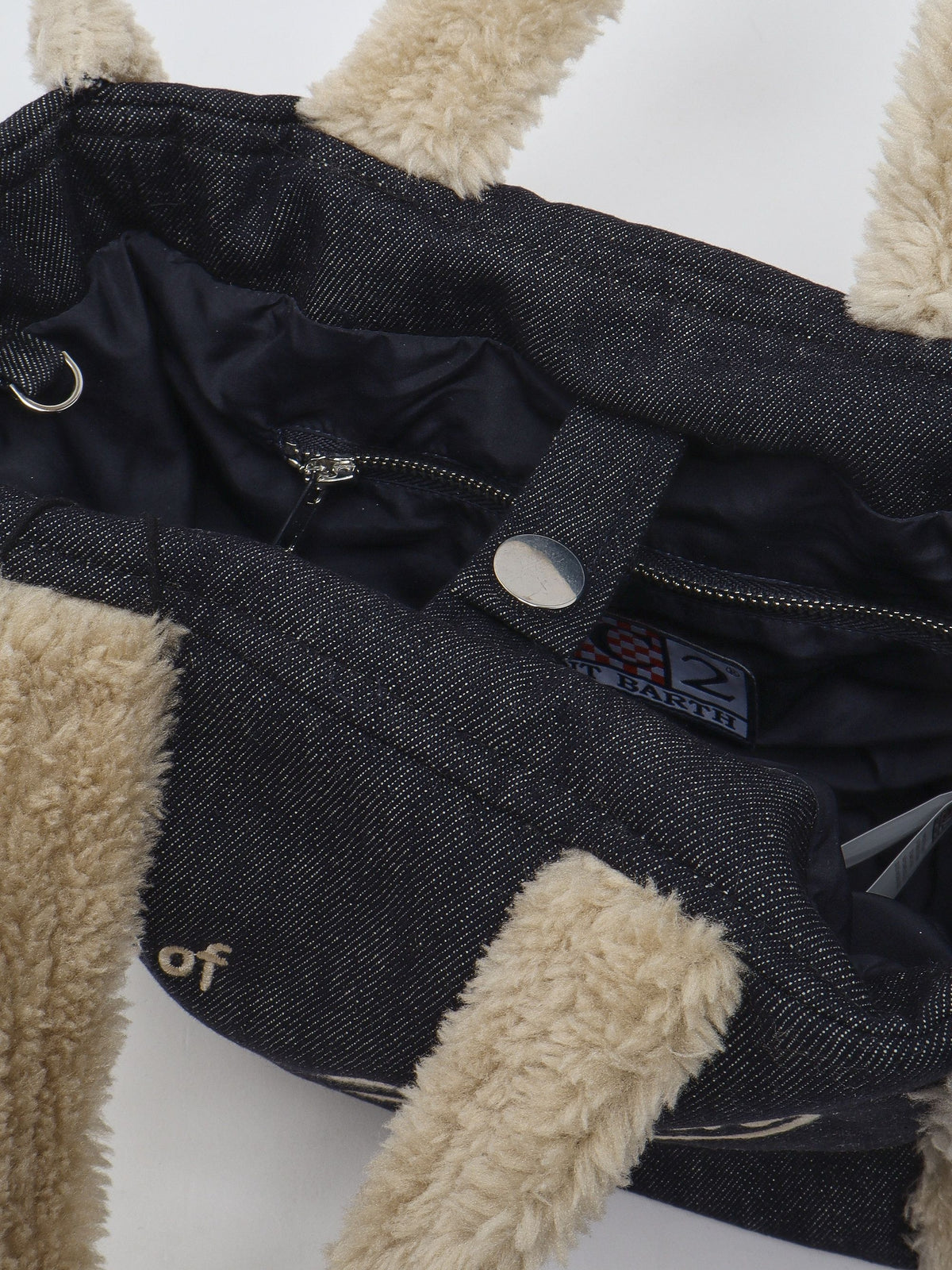Borsa donna Colette in denim e pelliccia sintetica COL0031 00144M MC2 SAINT BARTH 