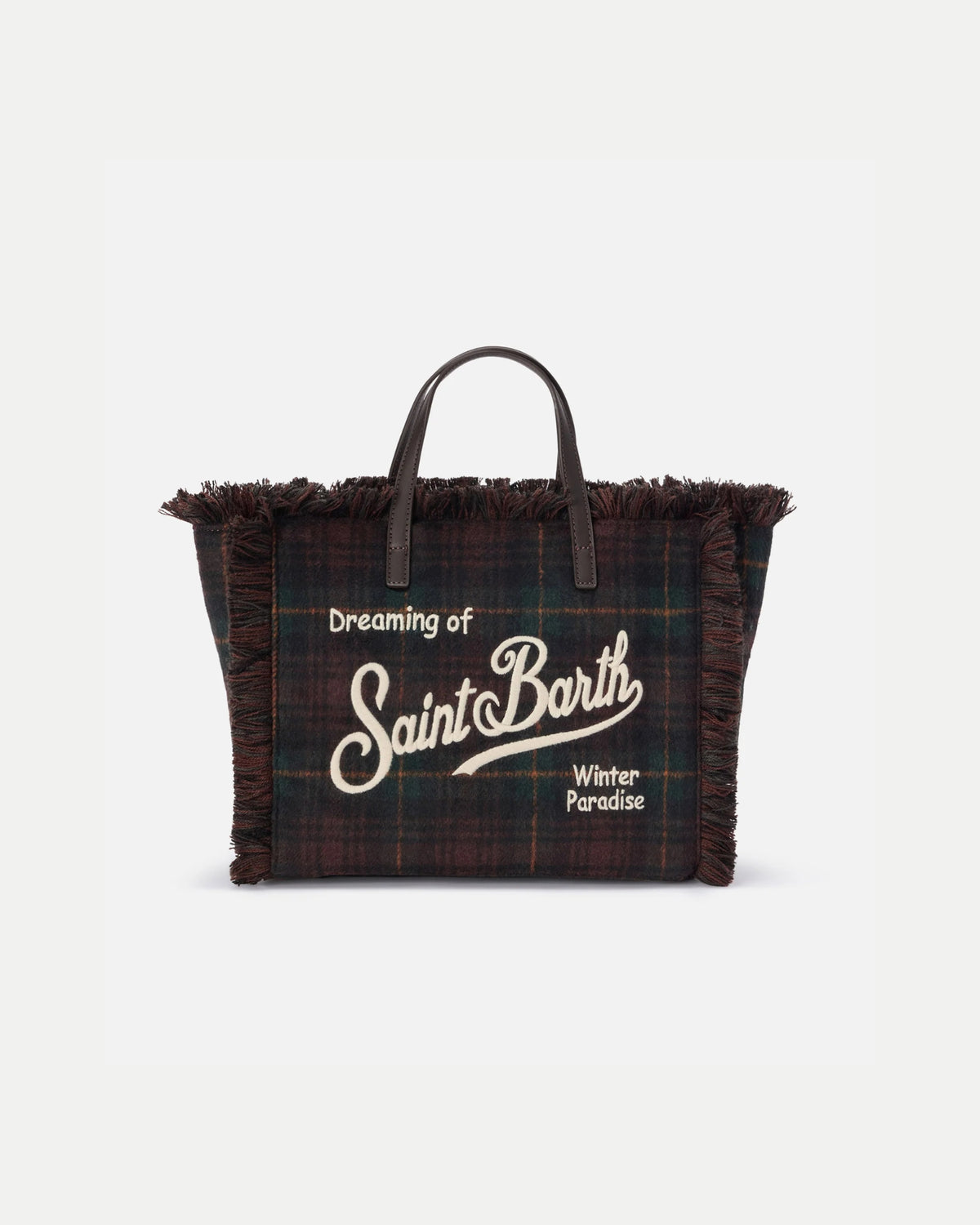 Borsa Colette in lana con motivo tartan<BR/> COL0045 00468M MC2 SAINT BARTH 