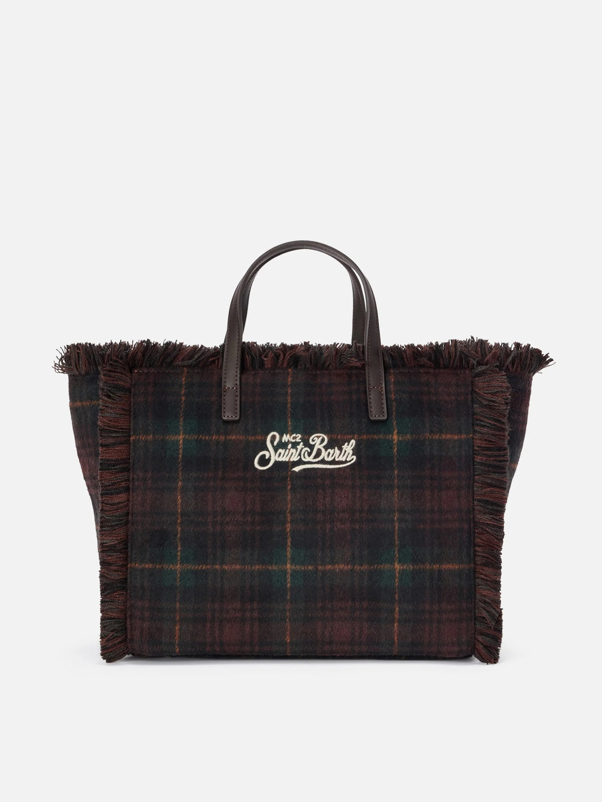 Borsa Colette in lana con motivo tartan<BR/> COL0045 00468M MC2 SAINT BARTH 