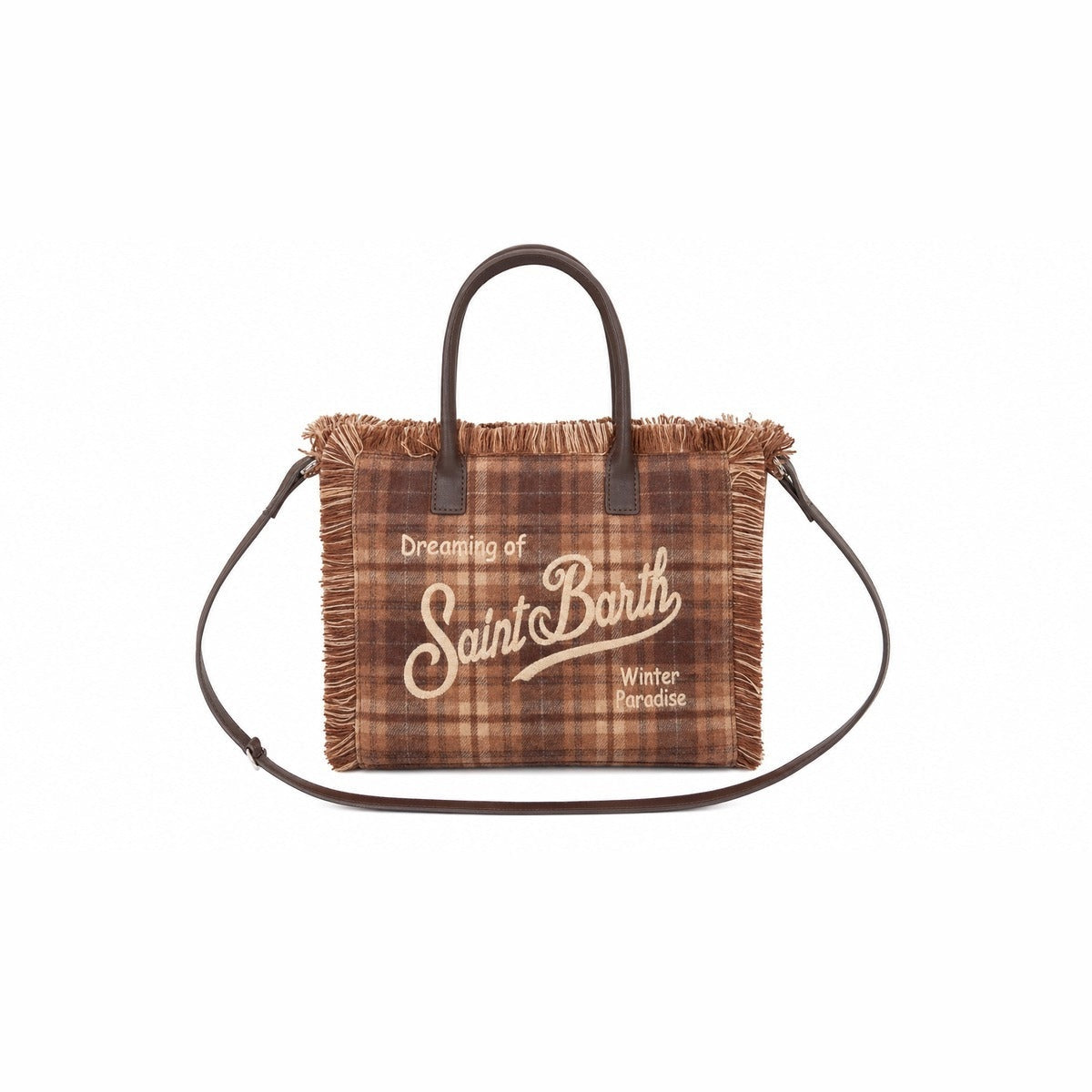 Borsa Colette in lana con motivo tartan<BR/> COL0045 00470M MC2 SAINT BARTH 
