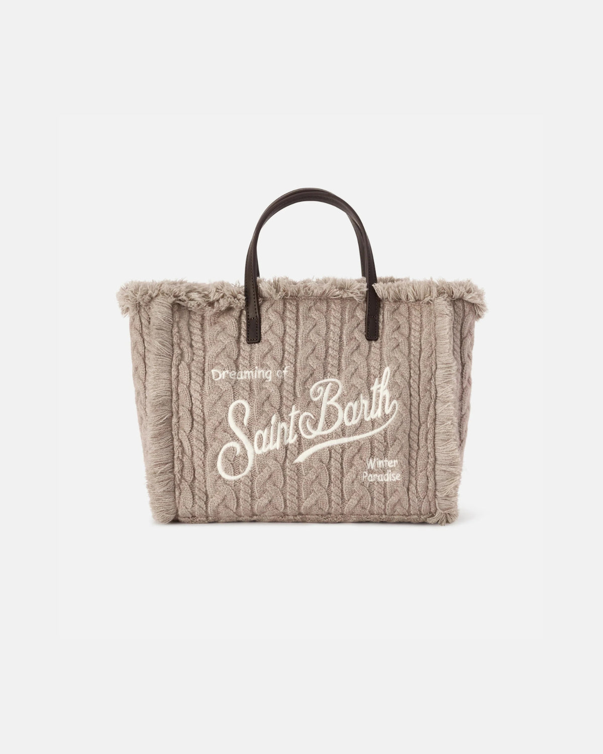 Borsa Colette grigia con lavorazione a trecce<BR/> COL0047 00462M MC2 SAINT BARTH 