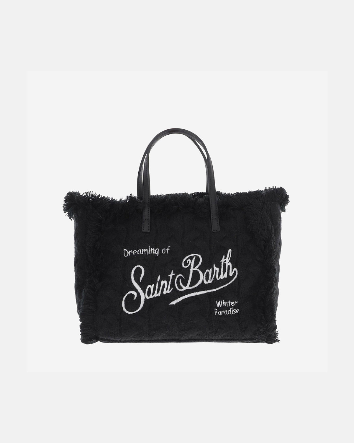 Borsa Colette nera con lavorazione a trecce COL0047 00474M MC2 SAINT BARTH 