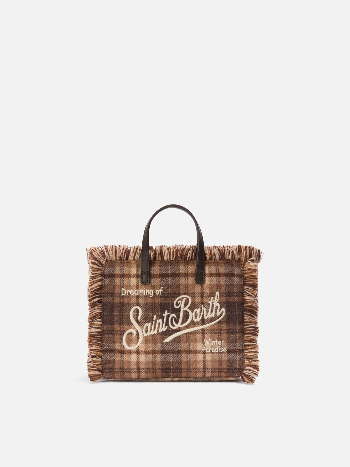 Borsa Mini Vanity in misto lana con motivo tartan<BR/> VAMI031 00470M MC2 SAINT BARTH 