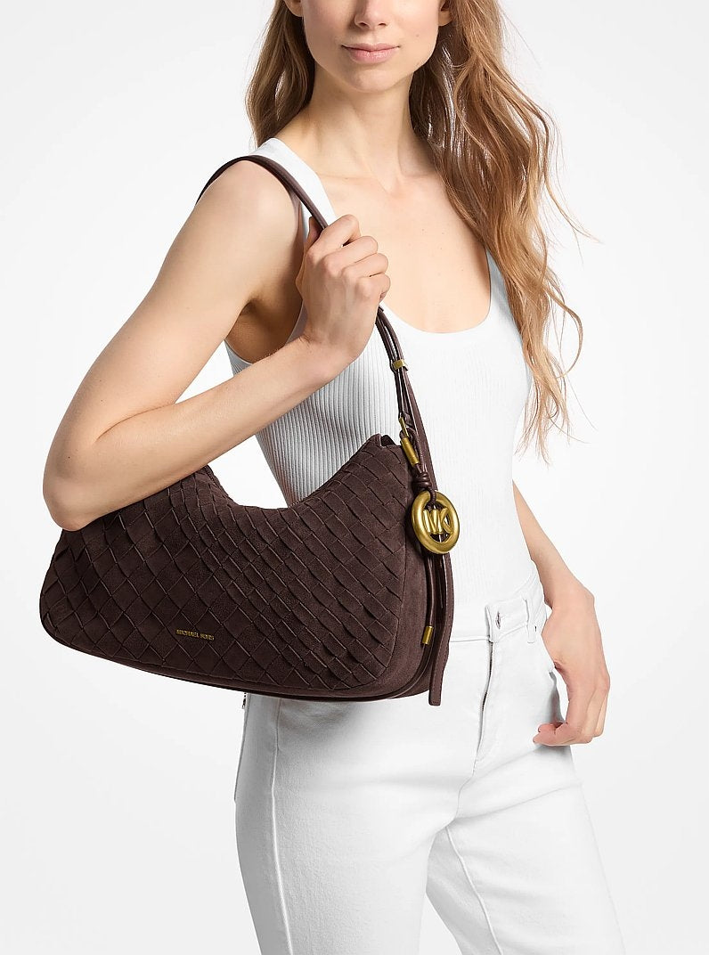 Borsa a spalla Nolita media in pelle scamosciata intrecciata a mano<BR/> 30F6AY5L2L 251 MICHAEL KORS 