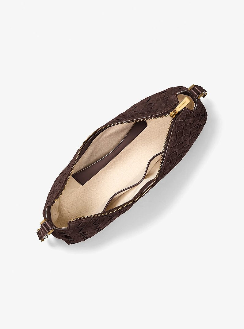 Borsa a spalla Nolita media in pelle scamosciata intrecciata a mano<BR/> 30F6AY5L2L 251 MICHAEL KORS 