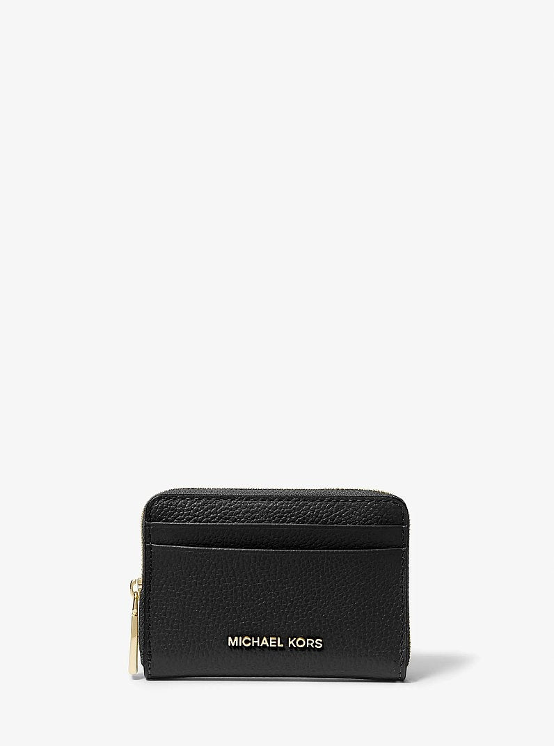 Porta carte di credito zip-around Jet Set piccolo in pelle martellata<BR/> 32T4GJ6Z5L 001 MICHAEL KORS 