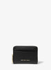Porta carte di credito zip-around Jet Set piccolo in pelle martellata