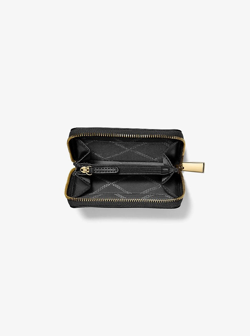 Porta carte di credito zip-around Jet Set piccolo in pelle martellata<BR/> 32T4GJ6Z5L 001 MICHAEL KORS 