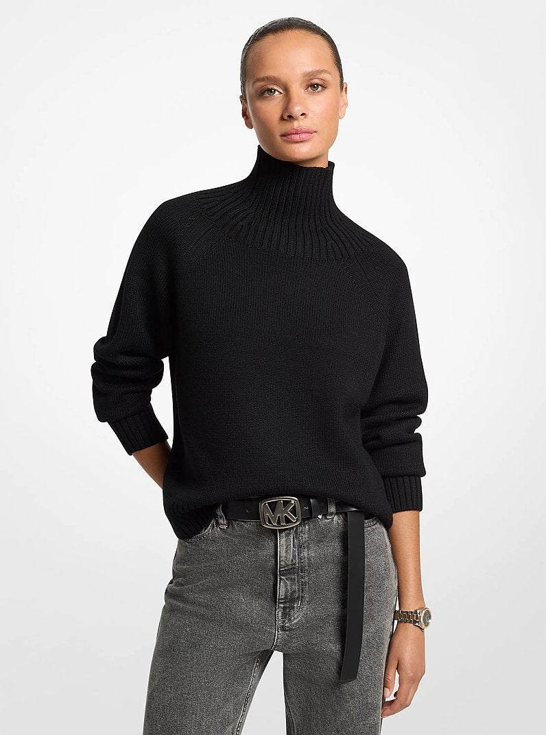 Pullover dolcevita in lana<BR/> MF661CGF2G 001 MICHAEL KORS 