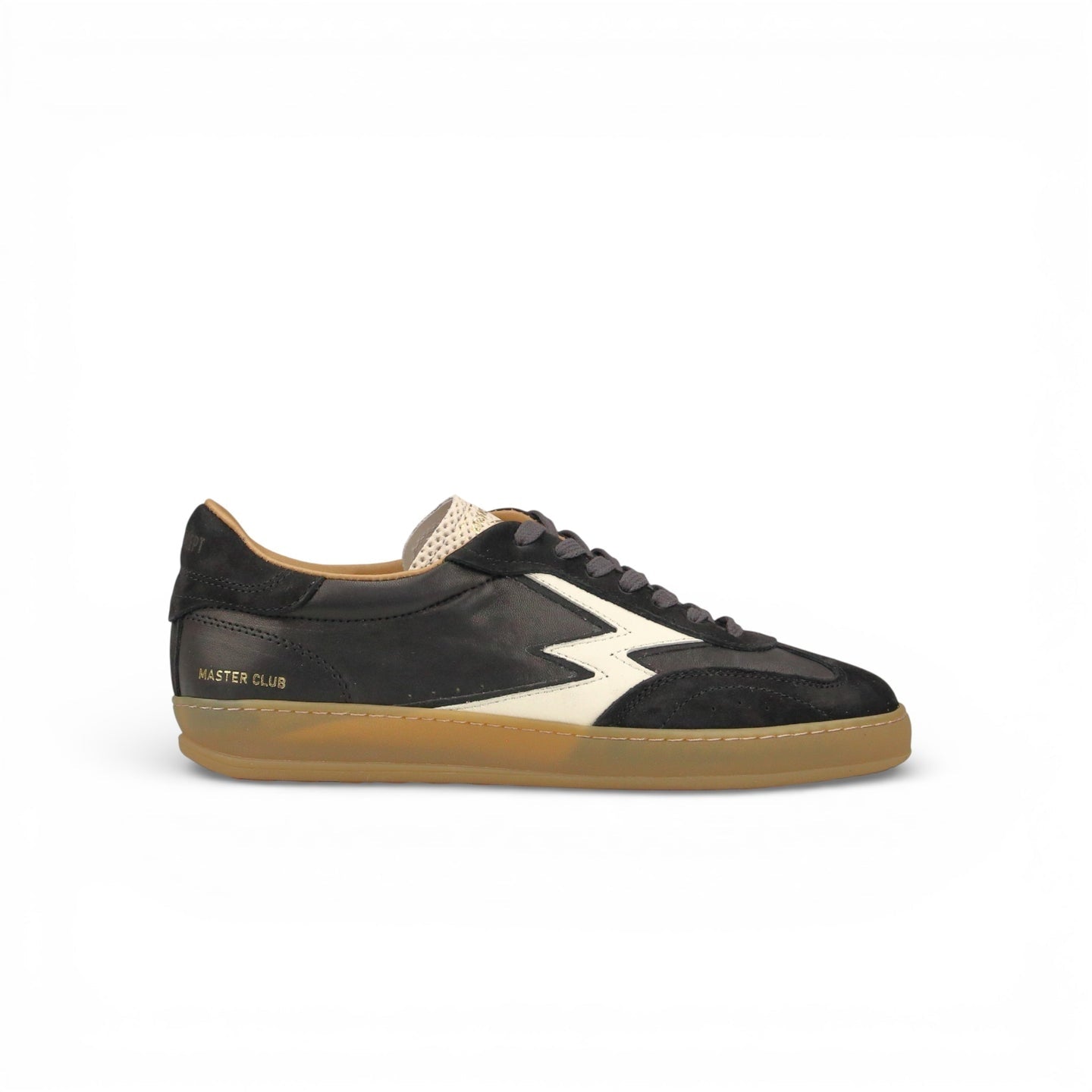 Moaconcept- SNEAKER CLUB PELLE NERO CON CUCITURE A CONTRASTO CL318M BLACK MOACONCEPT 