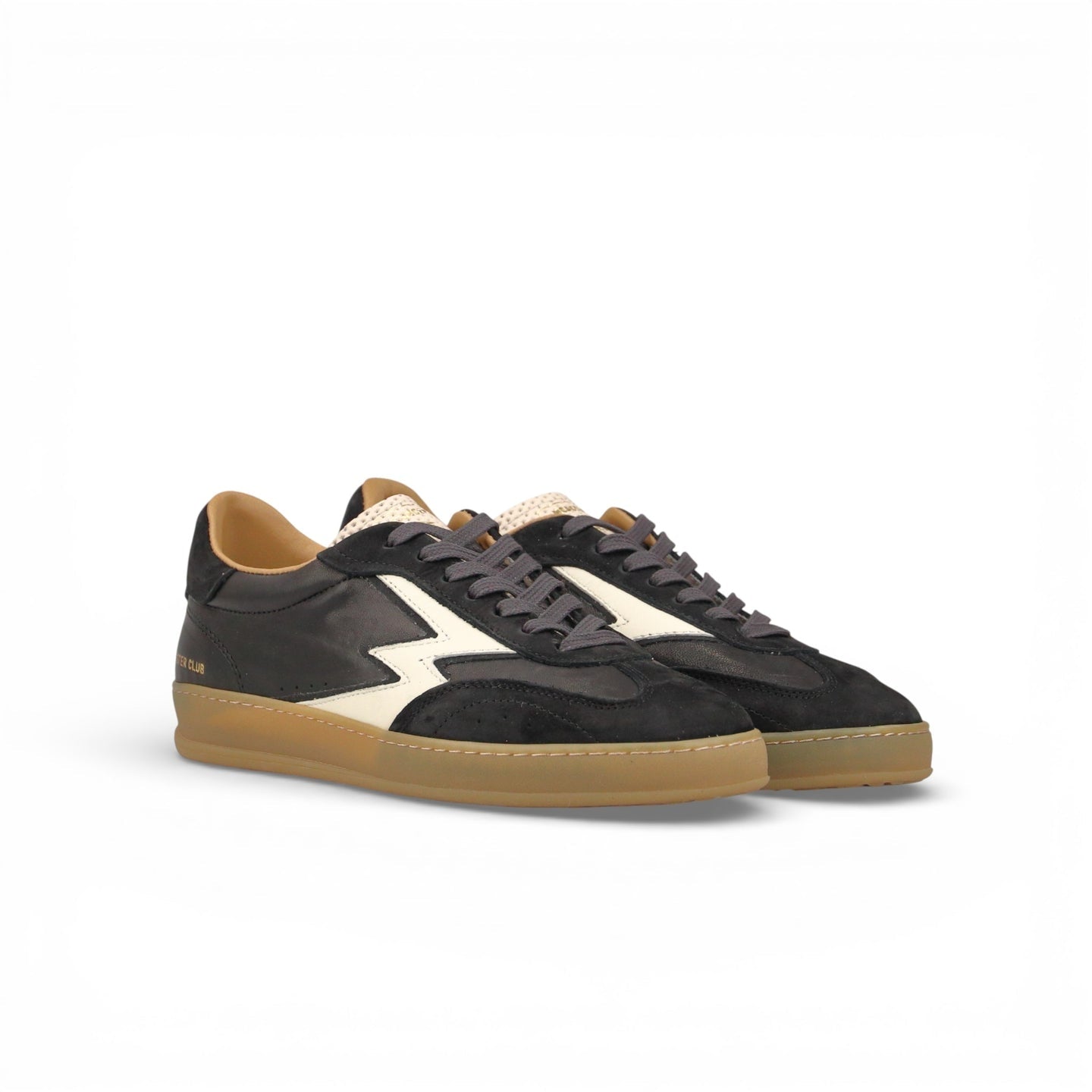Moaconcept- SNEAKER CLUB PELLE NERO CON CUCITURE A CONTRASTO CL318M BLACK MOACONCEPT 