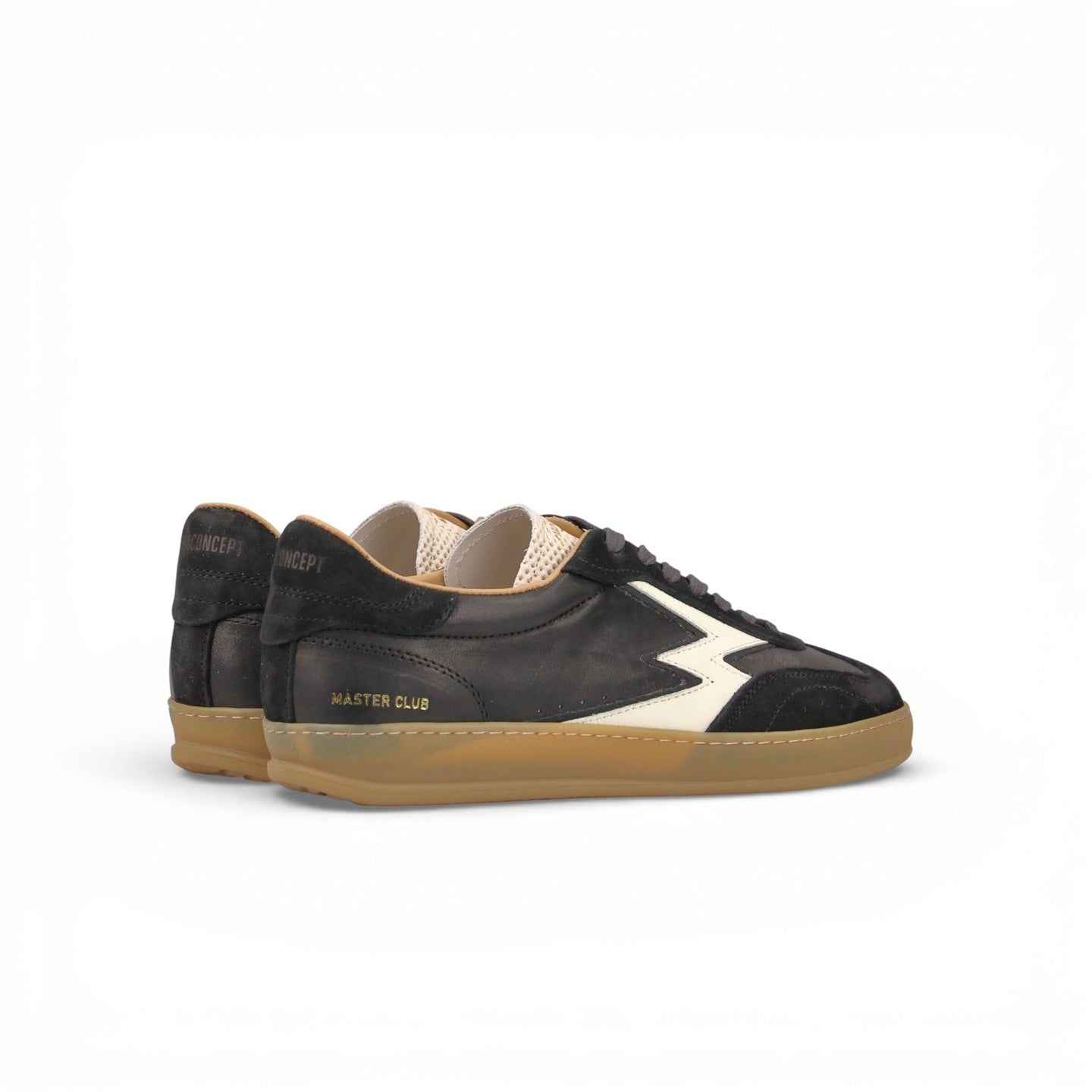 Moaconcept- SNEAKER CLUB PELLE NERO CON CUCITURE A CONTRASTO CL318M BLACK MOACONCEPT 