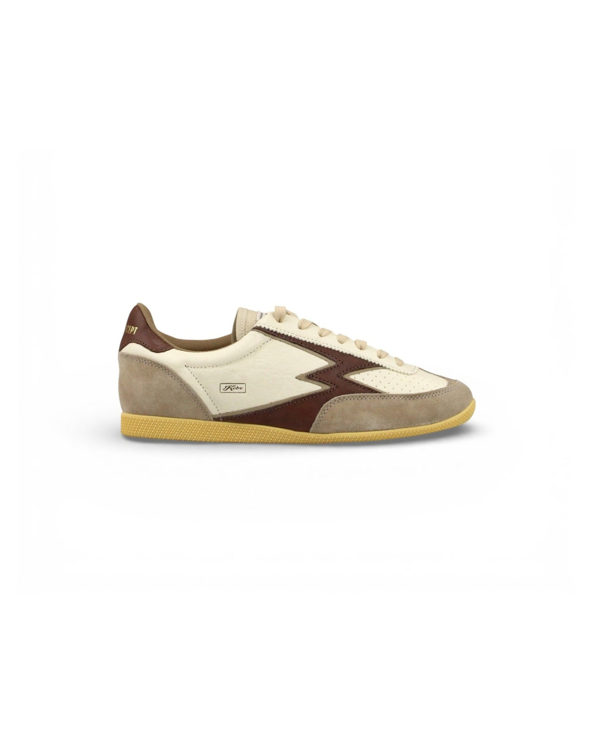 SNEAKER KOBE IN PELLE TRAFORATA E DETTAGLI BEIGE E NABUK CACAO KO377M MILK MOACONCEPT 