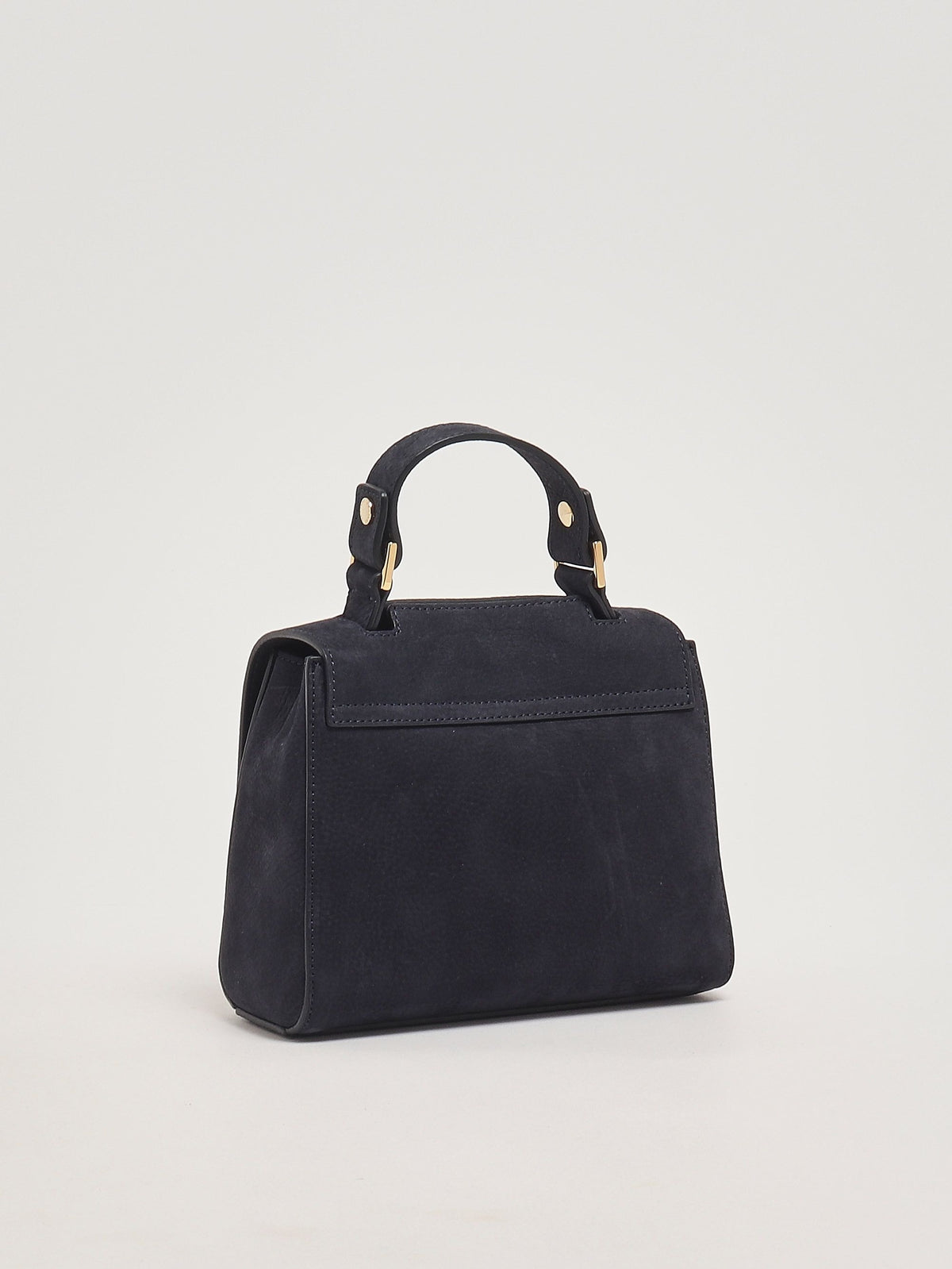 Borsa Sveva Nabucco Mini a mano in pelle nabuk con tracolla<BR/> B02019NBU NOTTE ORCIANI 