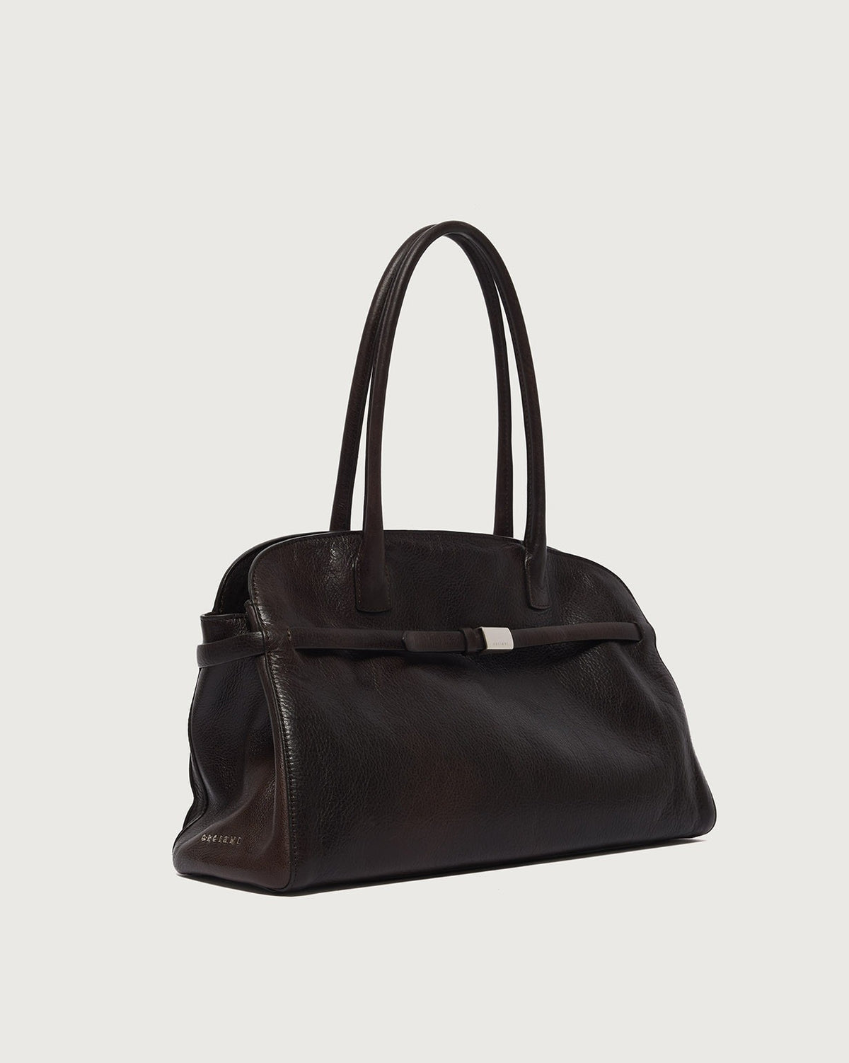 Borsa Aura Lagoon Large a spalla in pelle con tracolla B02201LGN MORO ORCIANI 