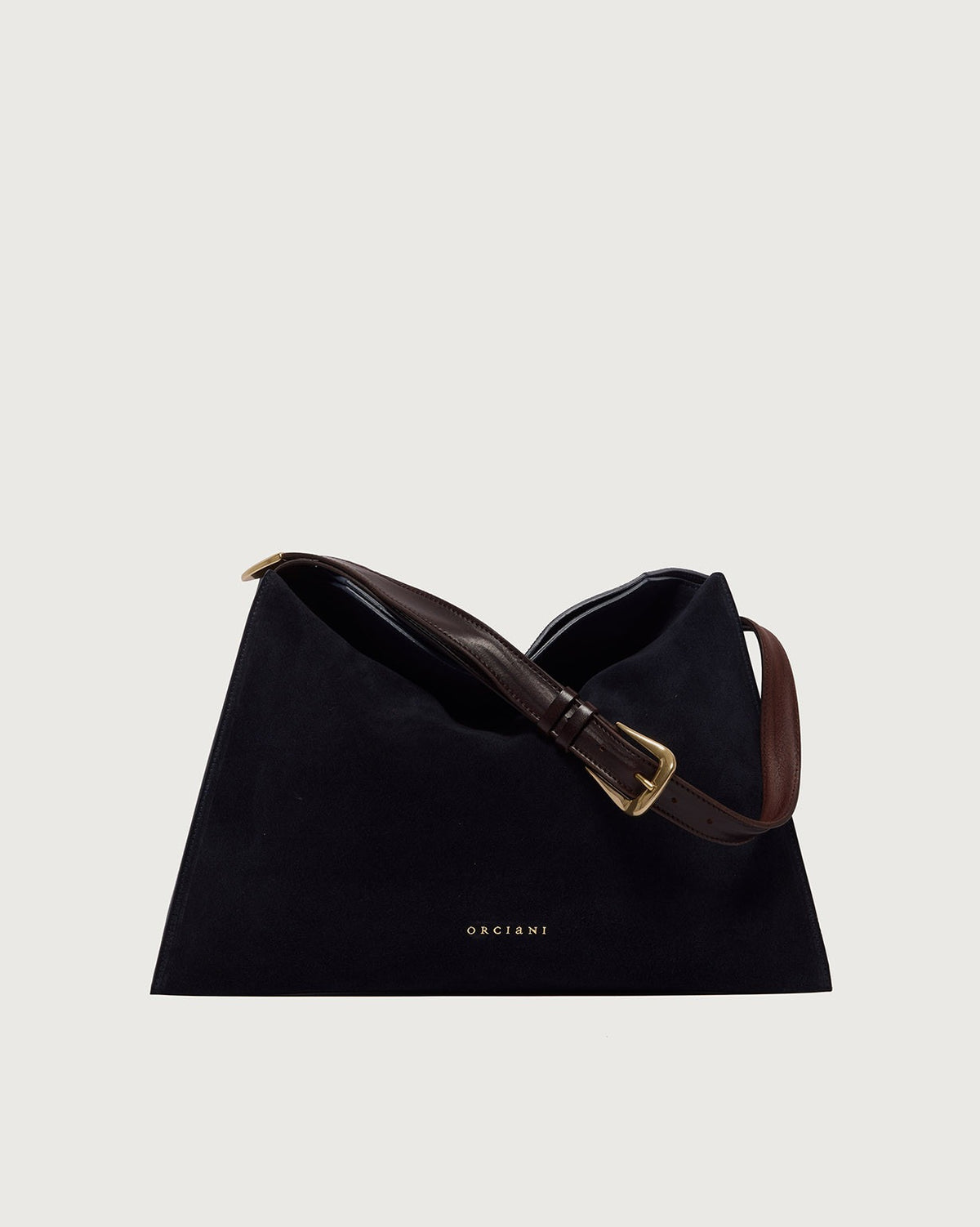 Borsa Trinity Peach Oro Midi a spalla in suede e cuoio B02231PEO BLU ORCIANI 