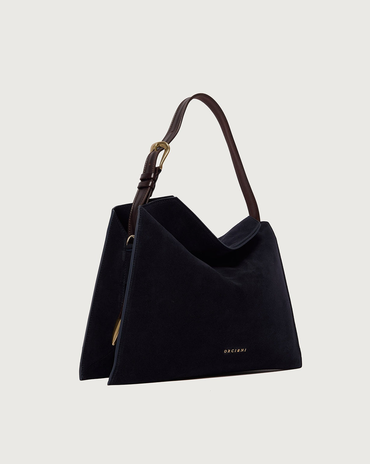 Borsa Trinity Peach Oro Midi a spalla in suede e cuoio B02231PEO BLU ORCIANI 